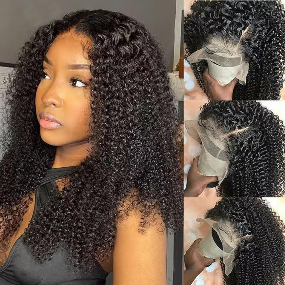Amazon.com : oulaer Jerry Curly 13x6 Transparent HD Lace Front Wig