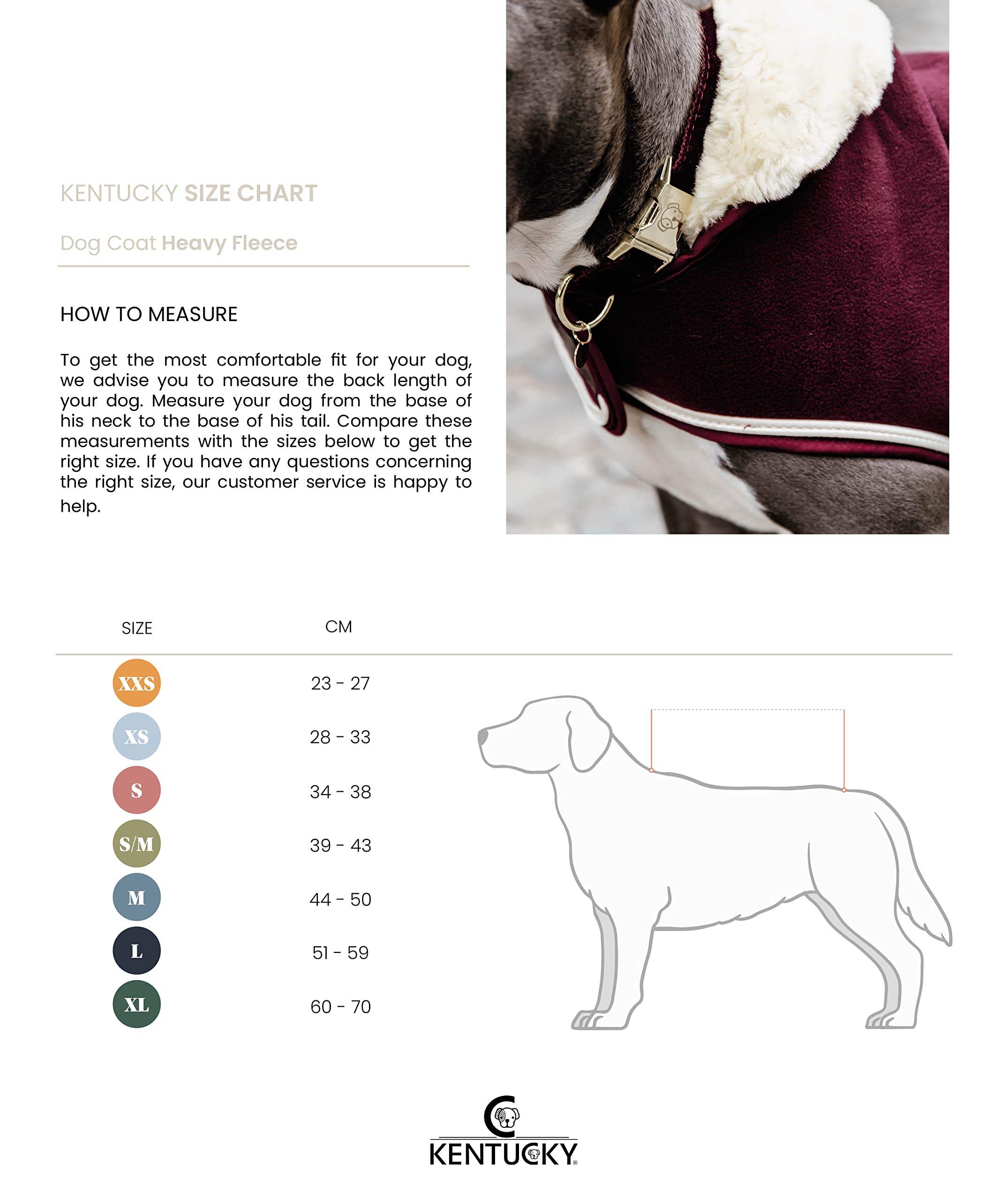Kentucky Dogwear - Hundemantel - Heavy Fleece - Bordeaux - Größe (S) - 34-38cm