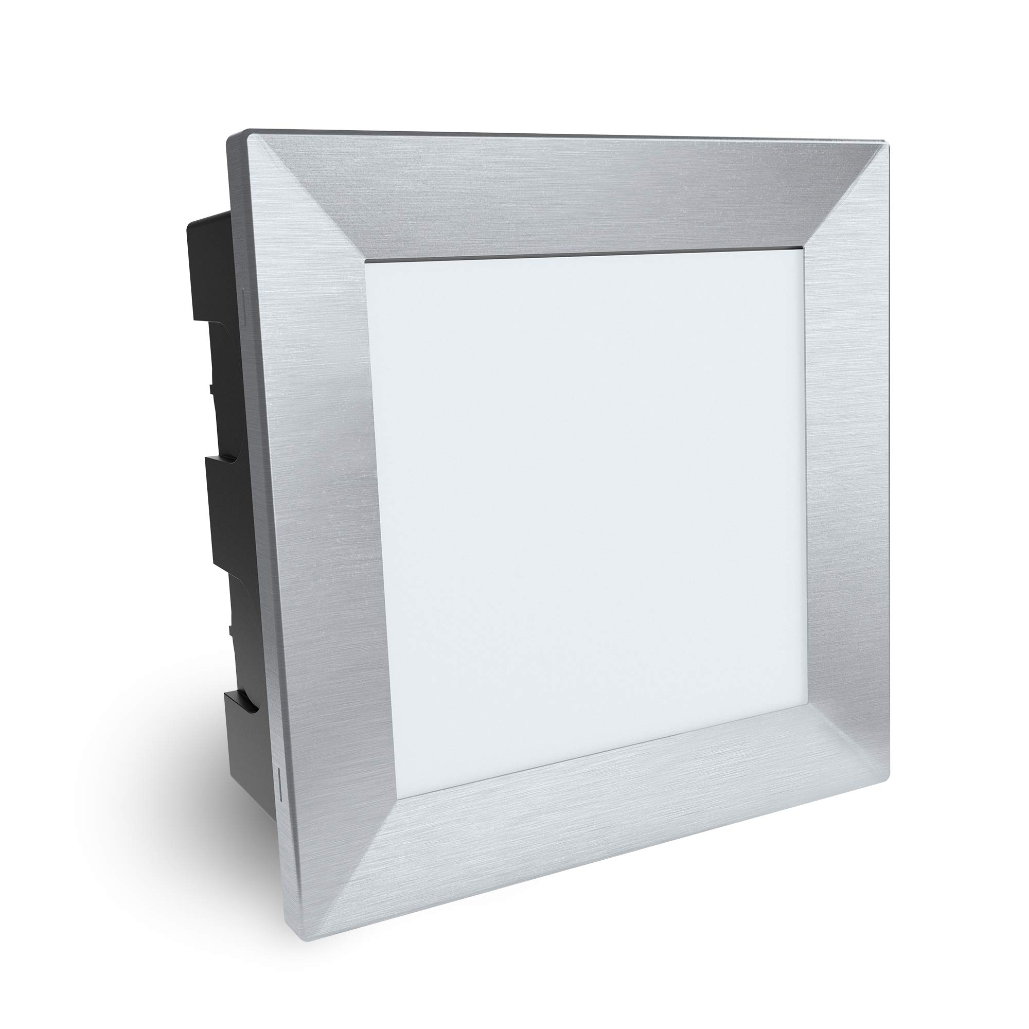 SSC-LUXon 6 Stück Wandeinbaustrahler LED Piko-LQ - quadratische Wandleuchte - IP65 Wasserschutz für Außen 230V 3,5W warmweiß