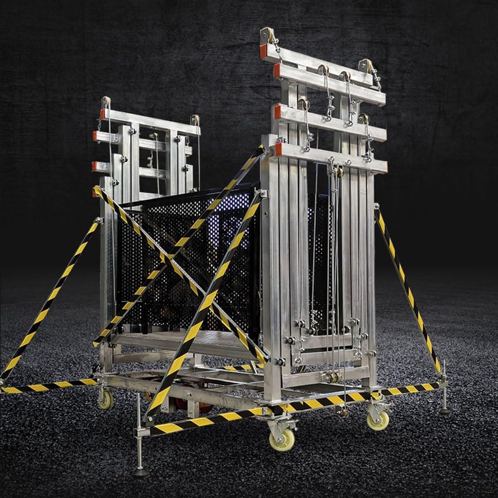 Ponteggio elettrico Piattaforma elevatrice telescopica pieghevole mobile for interni ed esterni in tubo quadrato zincato(Piccolo)