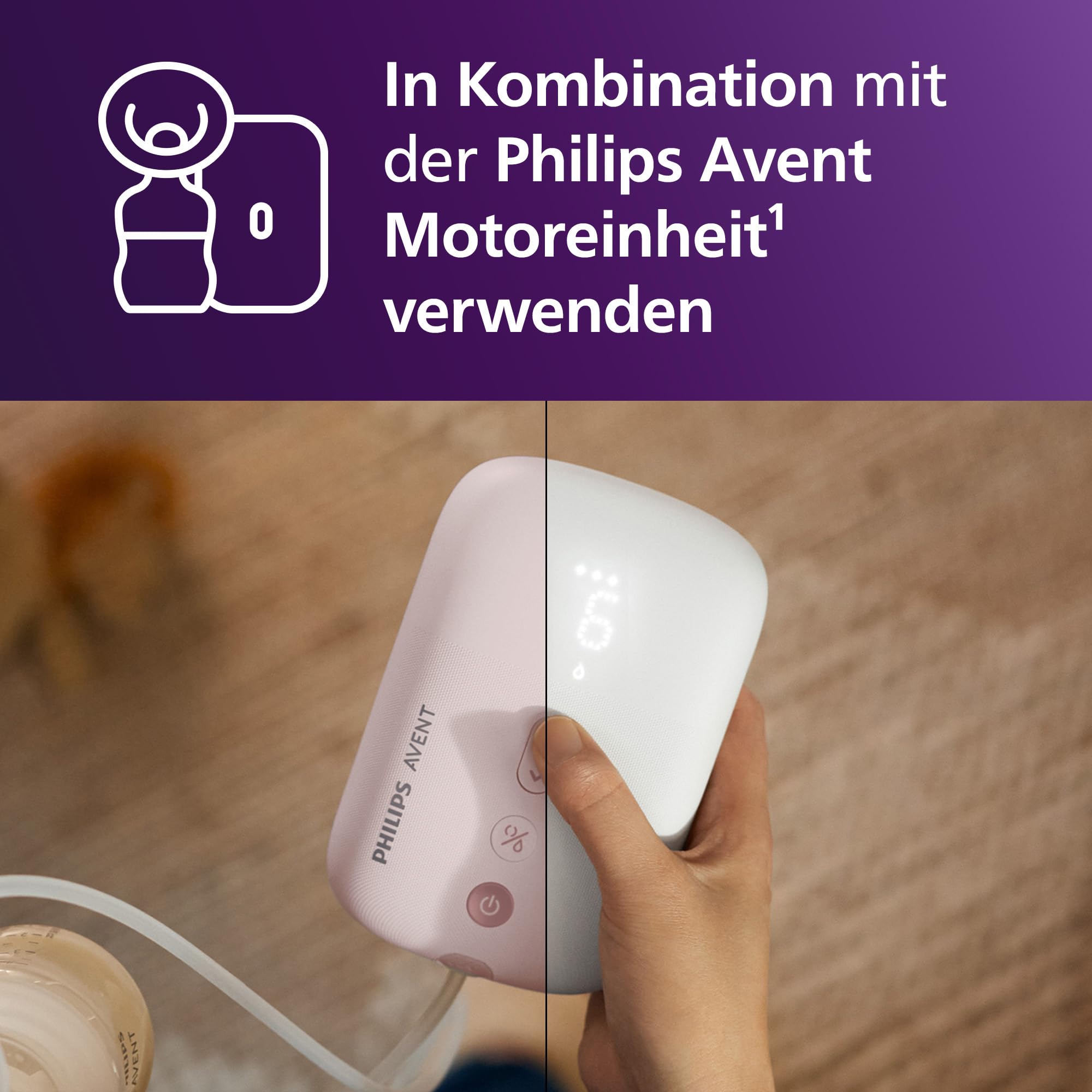 Philips AVENT Einzelmilchpumpen-Kit, mit der Natural Motion Technologie, ohne Motoreinheit, einfaches Reinigen und Zusammensetzen, Modell SCF337/01