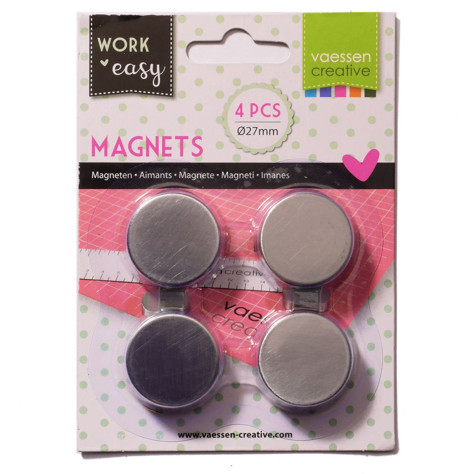 Vaessen Creative Work Easy Magnets Pack of 4, Silver, standard size - Image 3