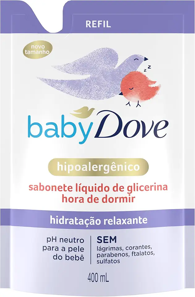 Dove Baby Sabonete Líquido de Glicerina Hidratação Relaxante Hora de Dormir 400ml Refil
