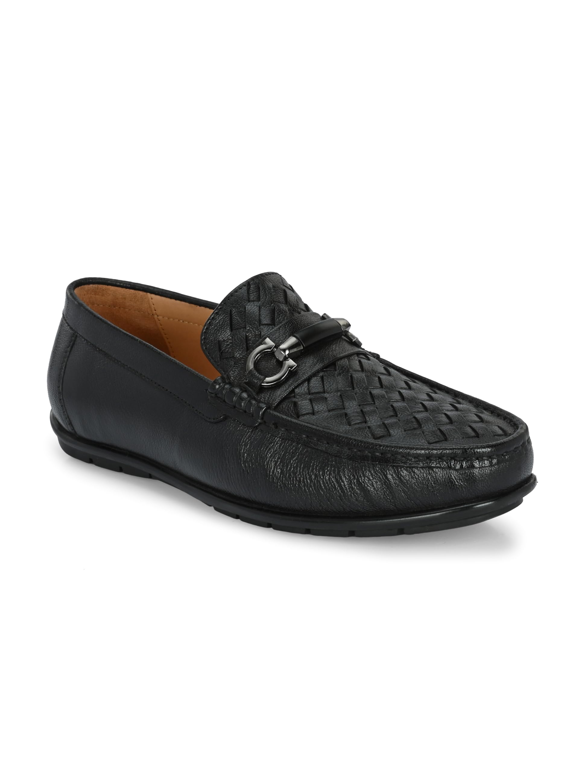San Frissco Mens Loafers Textured Genuine Leather Slip-On Shoes Soft Cushioned Footbed with TPR Sole Lightweight, Stylish, Comfortable, Flexible for Party and Office 6 (Black) (B0D9DP3YSR) Amazon Price History, Amazon Price Tracker