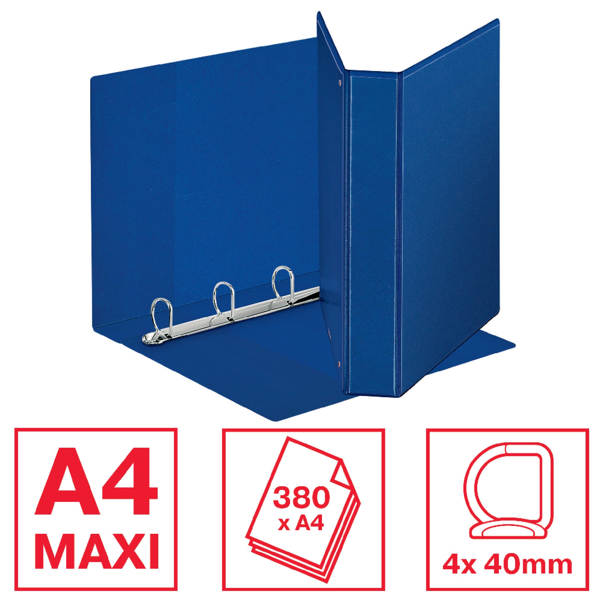 Raccoglitore personalizzabile Display - 4 anelli a D 40 mm - dorso 5,9 cm - 22x30 cm - blu - Esselte - Conf. 12 Pezzi
