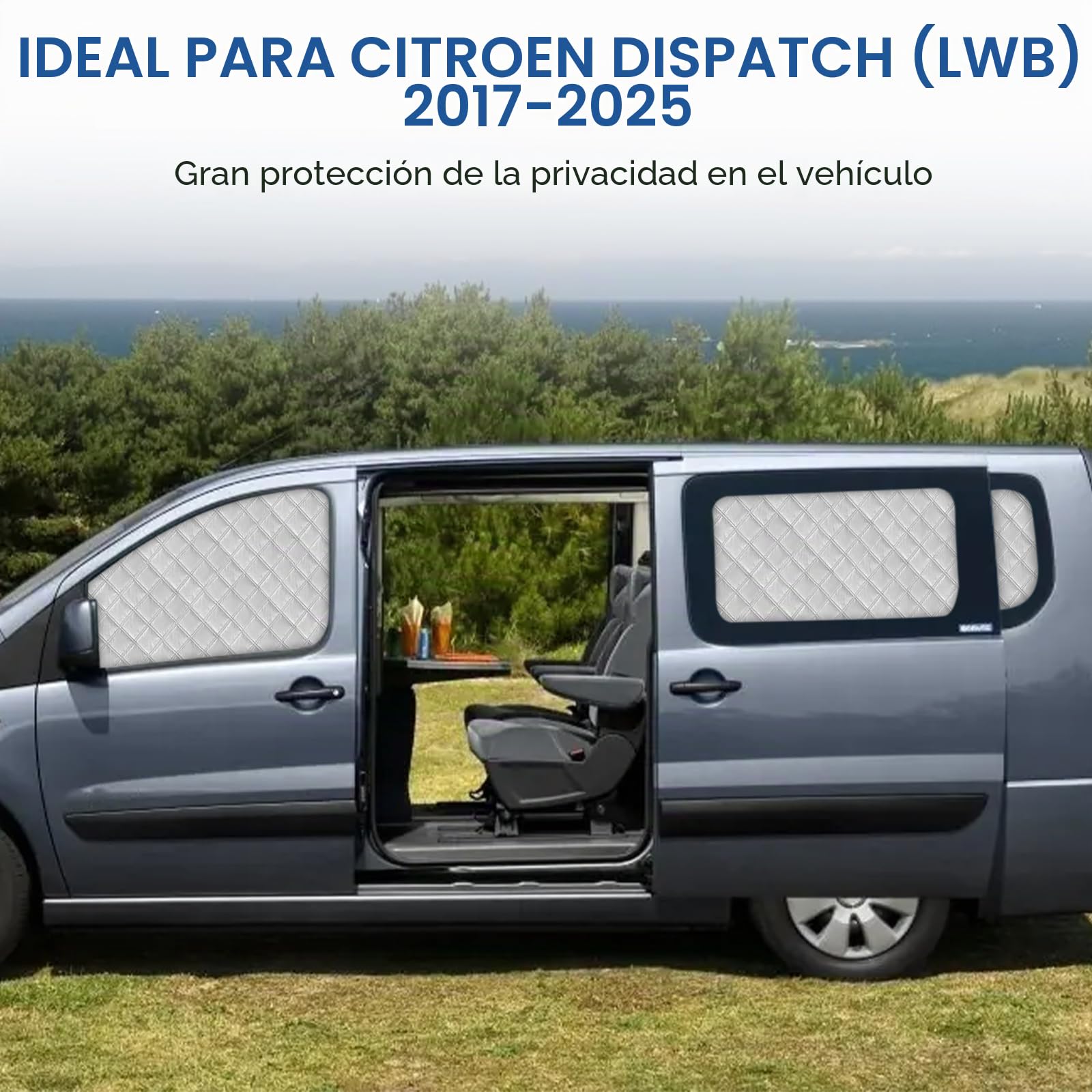 9 Piezas Parasol del Parabrisas Automóvil Reemplazo para Citroen Jumpy 2016-2024 LWB, Reemplazo para Opel Vivaro 2019-2024 LWB, Cabina del Conductor Cubierta de Parasol Automóvil