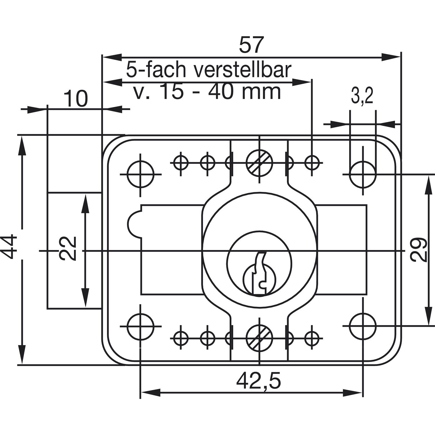 BURG-WÄCHTER, Serrure Universelle à Cylindre en Applique MZ 23 SB, Serrure pour Meubles, 2 Clés et Matériels de Fixation inclus
