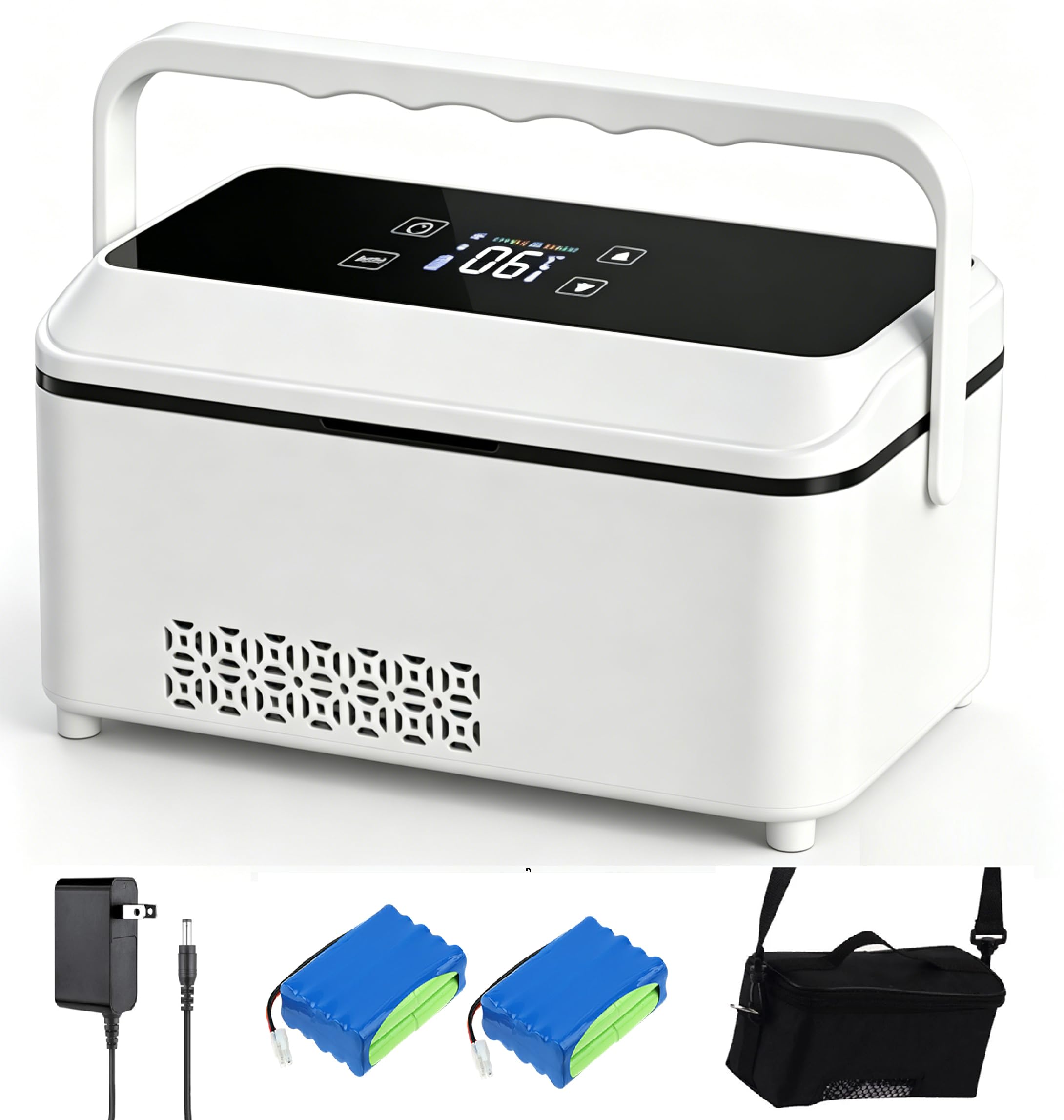 LIROPAU Nevera eléctrica de insulina, 2-8 °C, enfriador de insulina | estuche de viaje, para medicamentos para viajes, bolsa nevera de insulina para viajes con batería de 10600 mAh para 8 Pensn