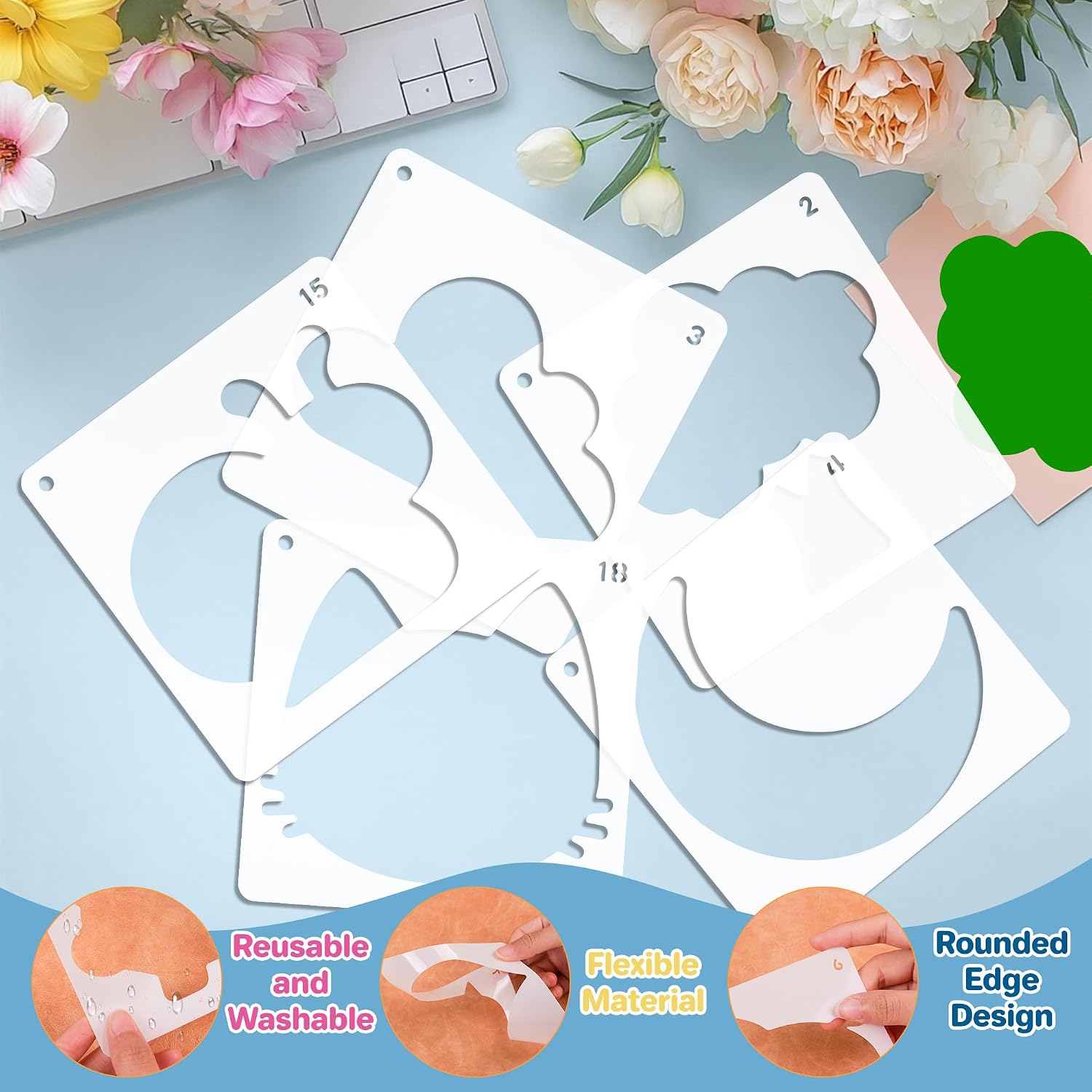 24PCS Stencils for Kids, Reusable Drawing Stencils for Painting image 3