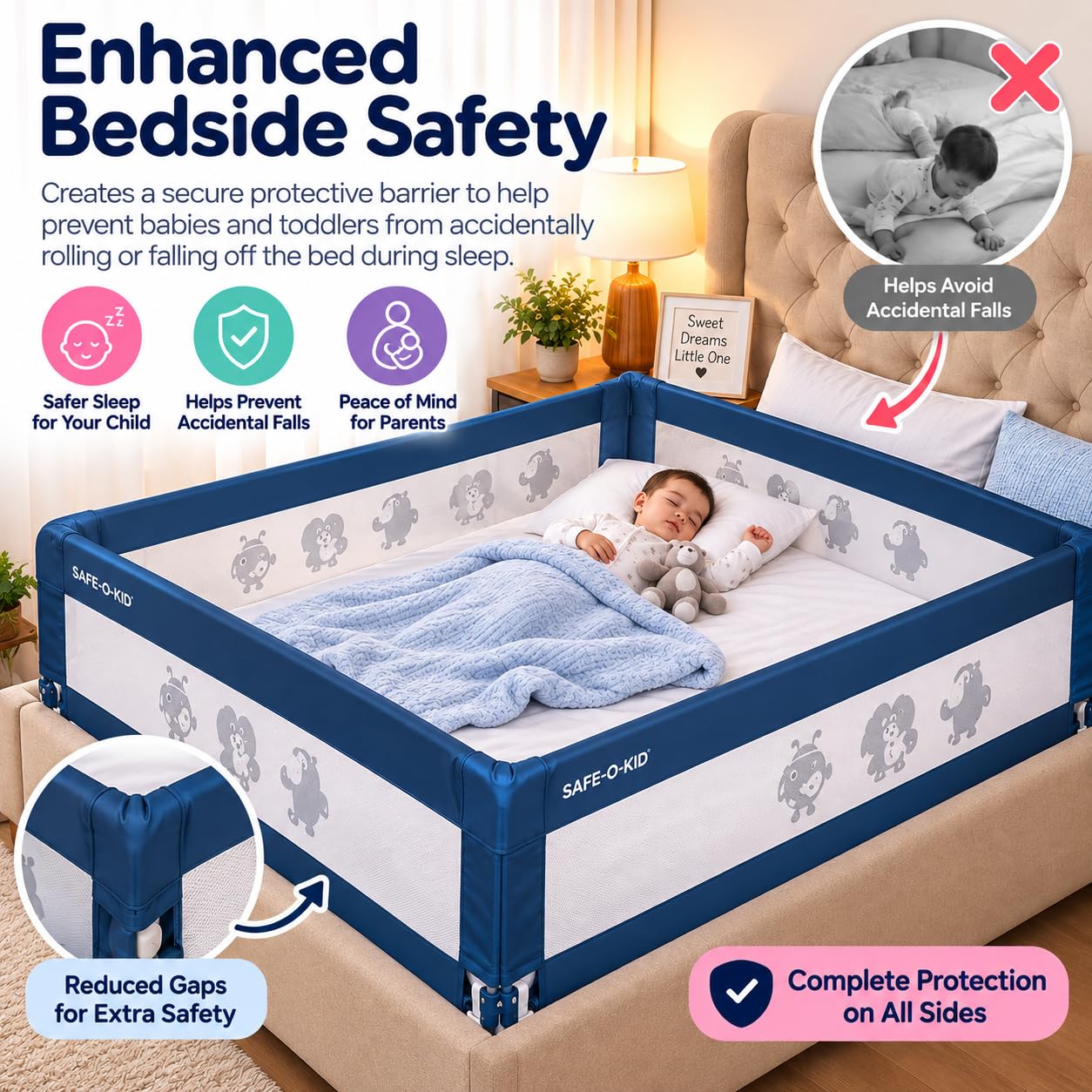 Safe-O-Kid Bed Rail Guard - Baby Safety -6