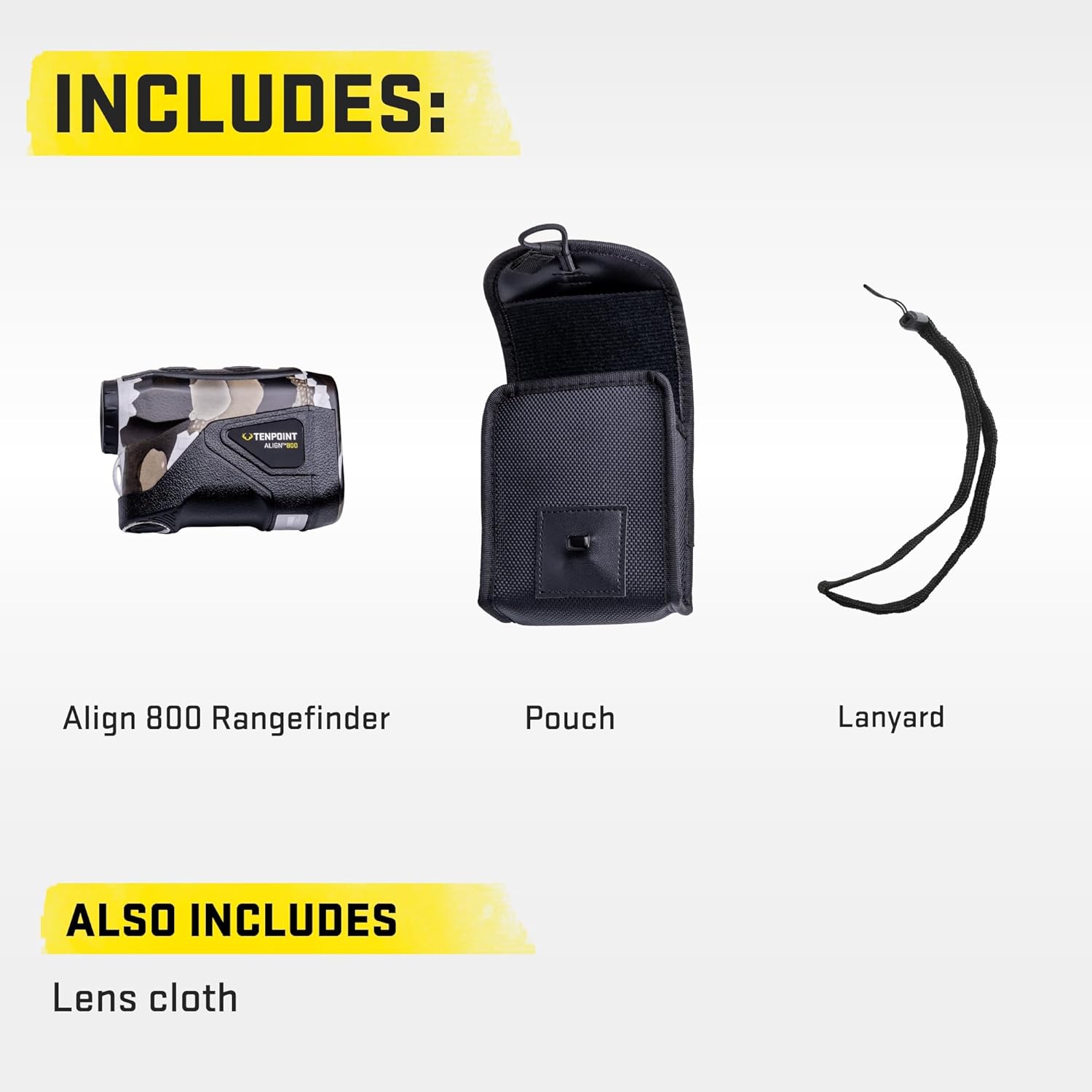 TenPoint Align 800 Rangefinder, Vektra - LCD Display with 6X Magnification - 1-Yard Accuracy with Angle Compensation - Includes Black Pouch, Lanyard & Lens Cloth