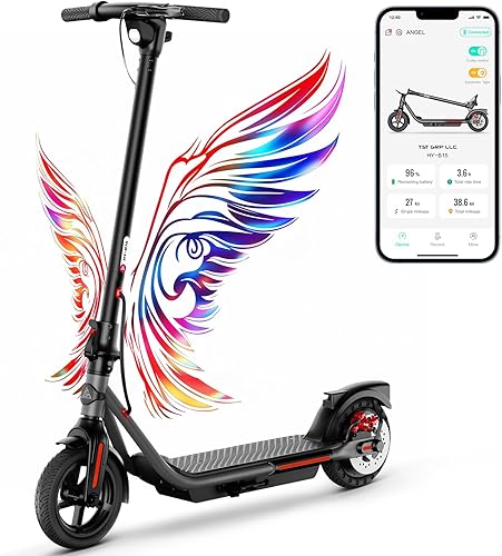 TST Electric Scooter for Adult, Up to 19 MPH and 20 Miles Long Range E Scooter, 8.5"10" Solid and Pneumatic Tire, Portable Folding EScooter with
