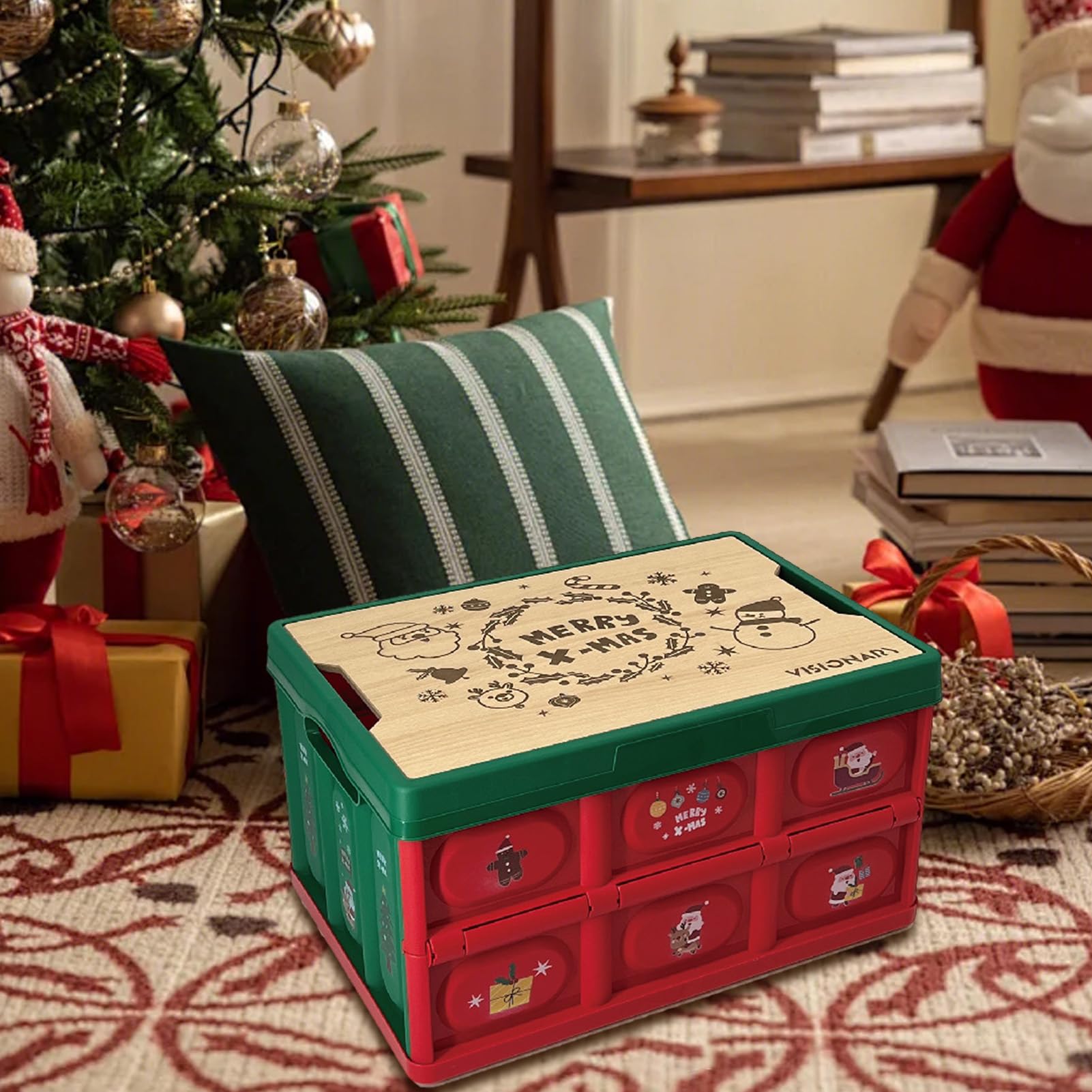 Scatola di immagazzinaggio di ornamenti natalizi, scatola organizzatrice | di immagazzinaggio decorazione ornamenti natalizi, scatola di immagazzinaggio di Natale, attraente scatola organizzatrice con