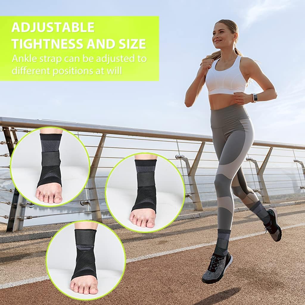 Cetaplast Ankle Support for Ligament Damage Sprained Ankle, Achilles Tendonitis Foot & Plantar Fasciitis Support Strap, Heel Pain Relief & Wrap for Compression Black Grey (M) - Image 6 thumbnail