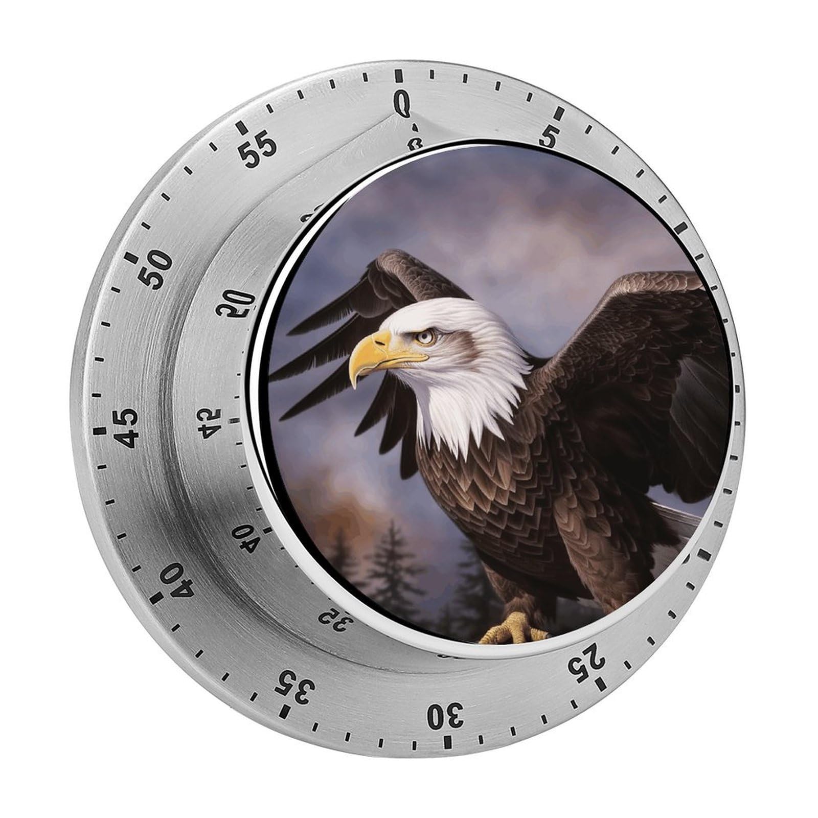 Bald Eagle Kitchen Timer Chef Cooking Timers Clock with Loud Alarm Exquisite Stainless Steel Mechanical