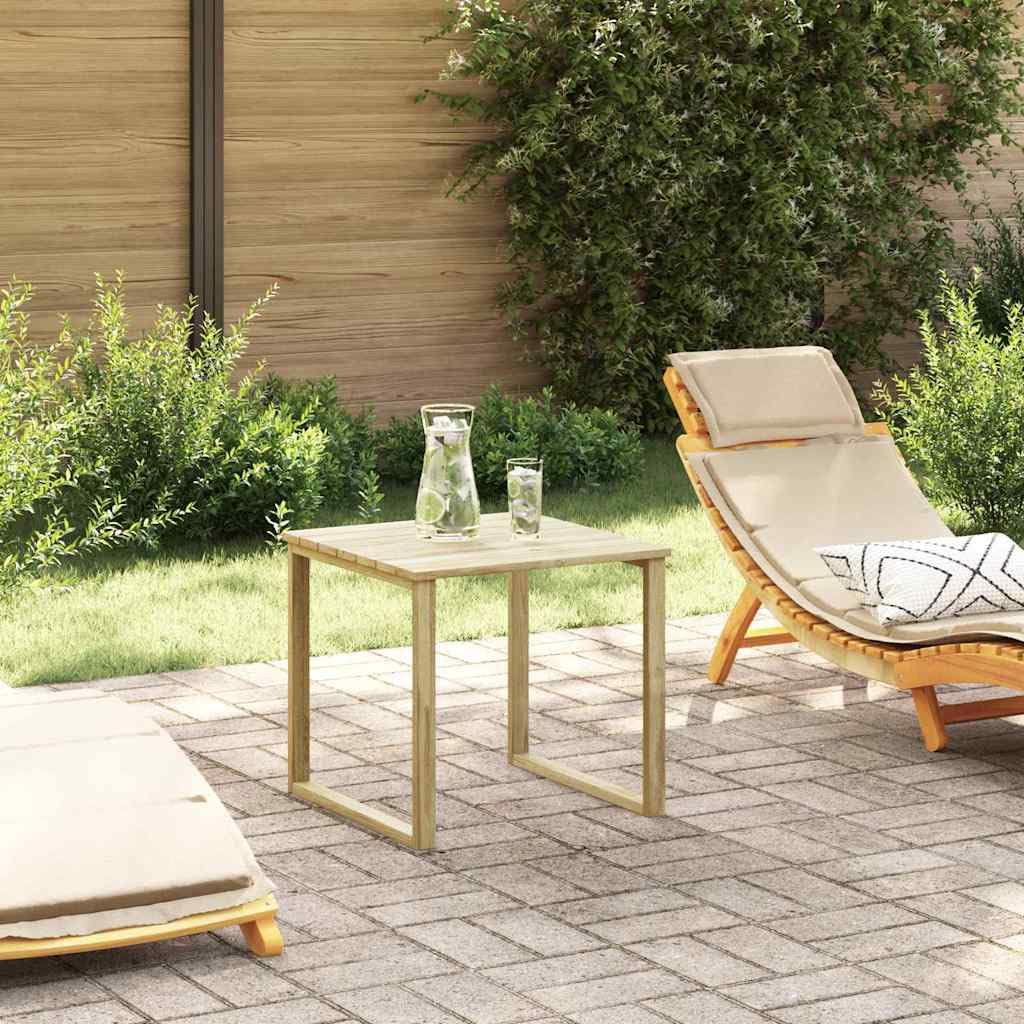 vidaXL Tavolo Naturale 50,5 x 50 x 46 cm Legno di Pino impregnato, Tavolino da Giardino e terrazza, Design Compatto e Resistente, arredo Versatile per Patio e Lounge