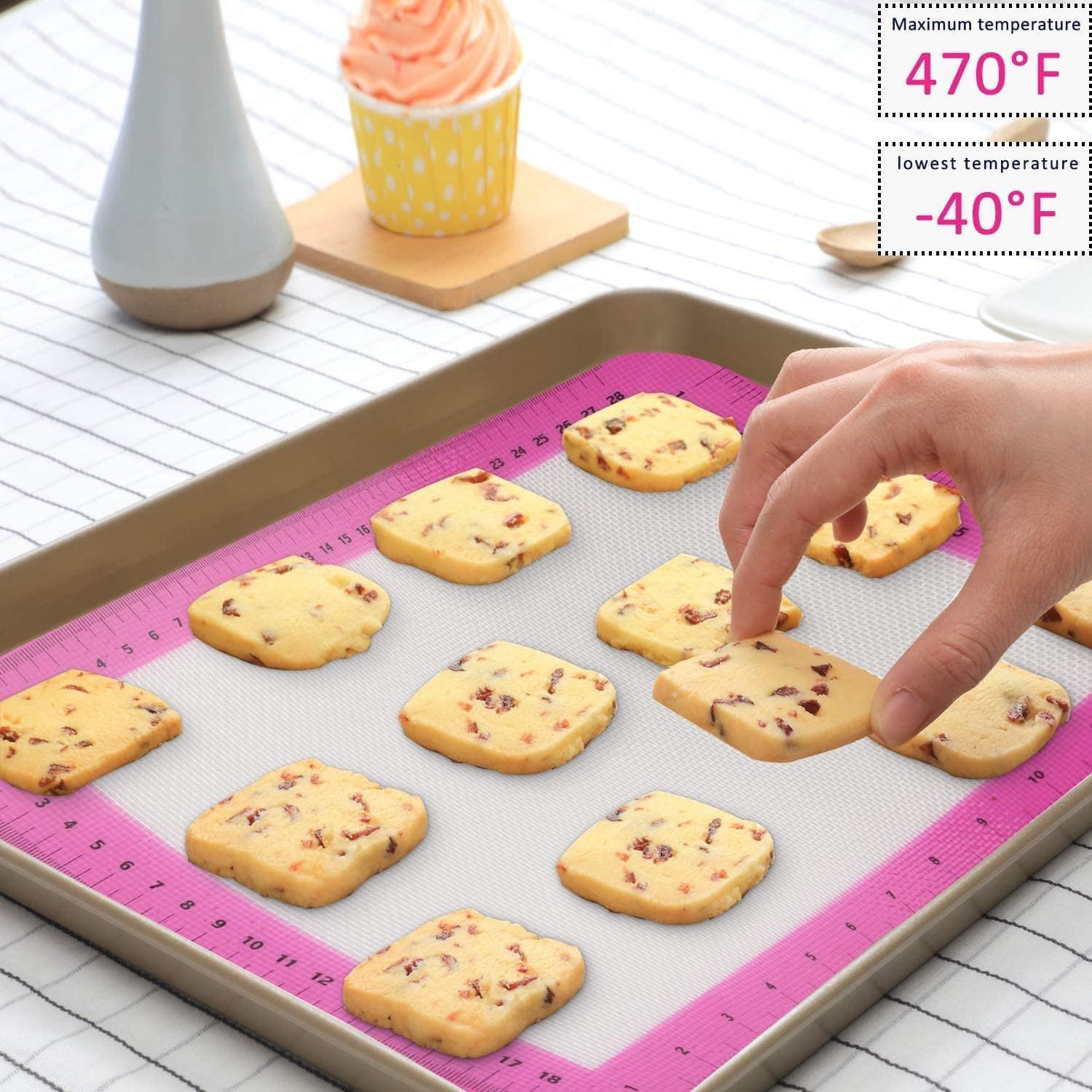4pieces Silicone Baking Mats, Non-Slip Washable Reusable Baking Tray, Heat-Resistant Cooking Bakeware Mat, BPA Fre (1)