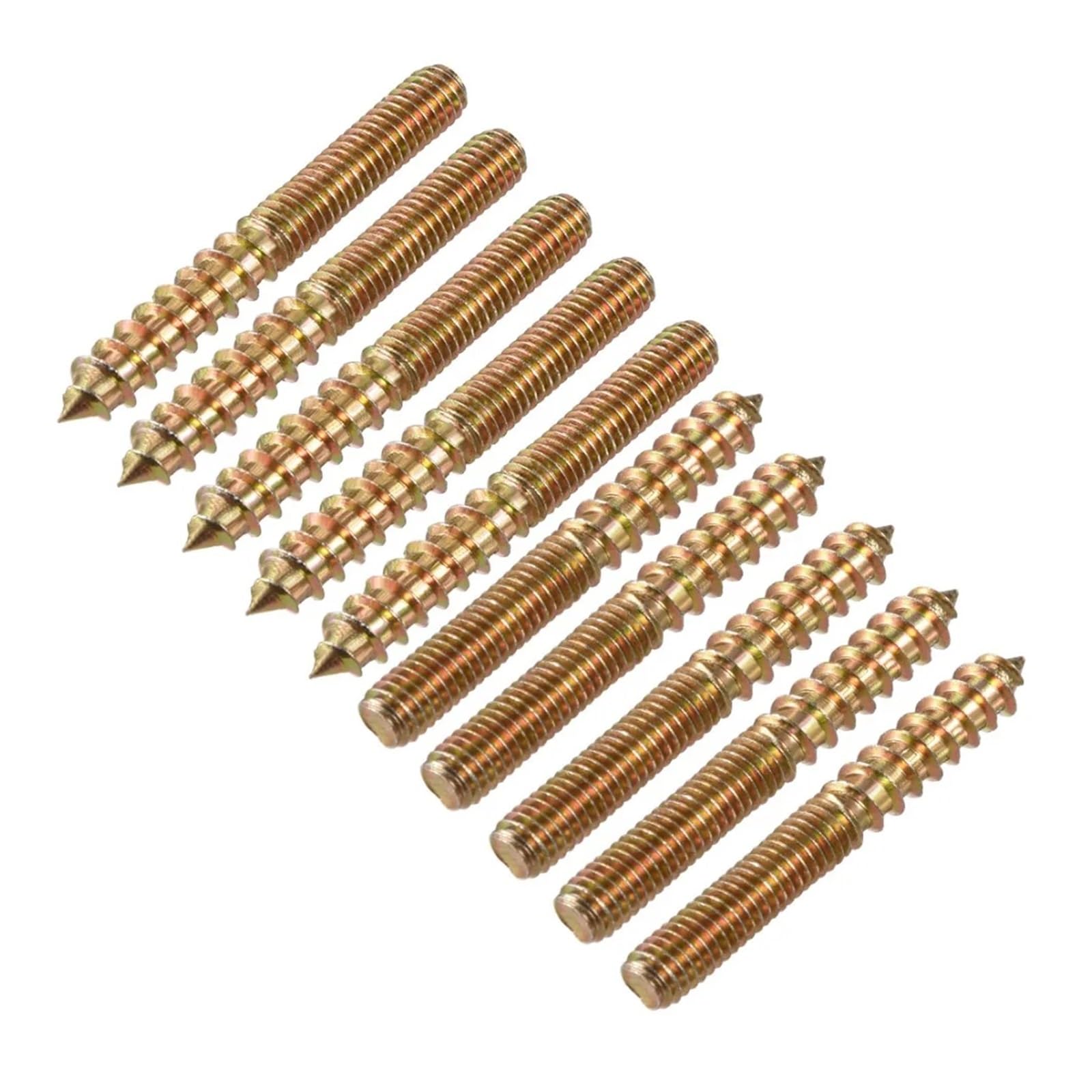 Tornillos Tornillos autorroscantes Tornillo de ace 10 tornillos autorroscantes de doble cabeza for colgar, rosca M8 M6, de acero al carbono, de doble extremo, de 30 mm, 40 mm, 50 mm y 60 mm for mueble