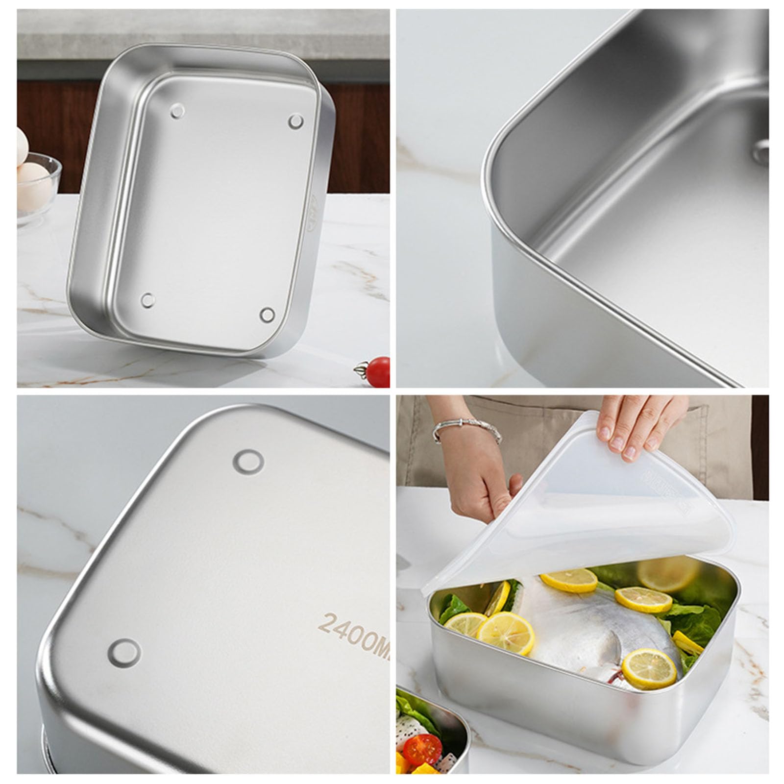 Lunch Box in Acciaio Inossidabile Isolato con Coperchio, Pratico e Pratico, con Funzione di Riscaldamento per Studenti e Professionisti (1000 ml)