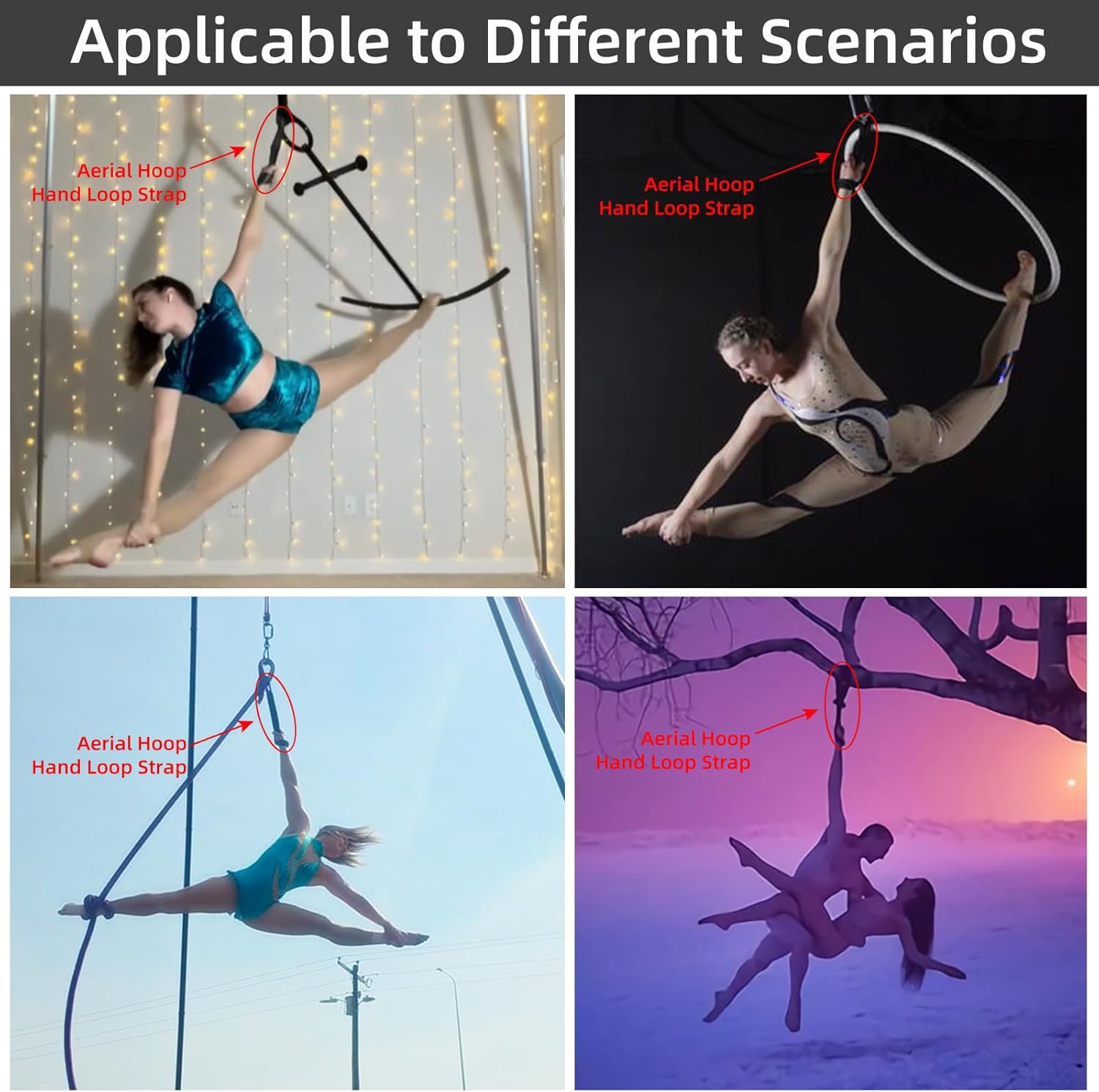 PRIOR FITNESS Lyra Aerial Hoop Hand Loop Strap noose for Yoga Aerial Acrobatics Strength Training
