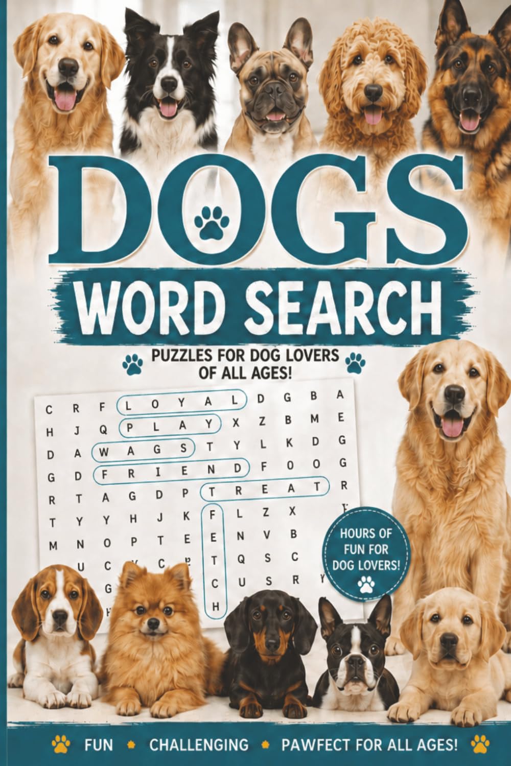 Dogs Word Search: 100 Fun & Relaxing Dog Breed Puzzles for Adults, Teens & Dog Lovers, Easy-to-Read Canine Word Searches Featuring Popular Dogs, Puppy ... Breed-Themed Challenges (Animal Word Search)