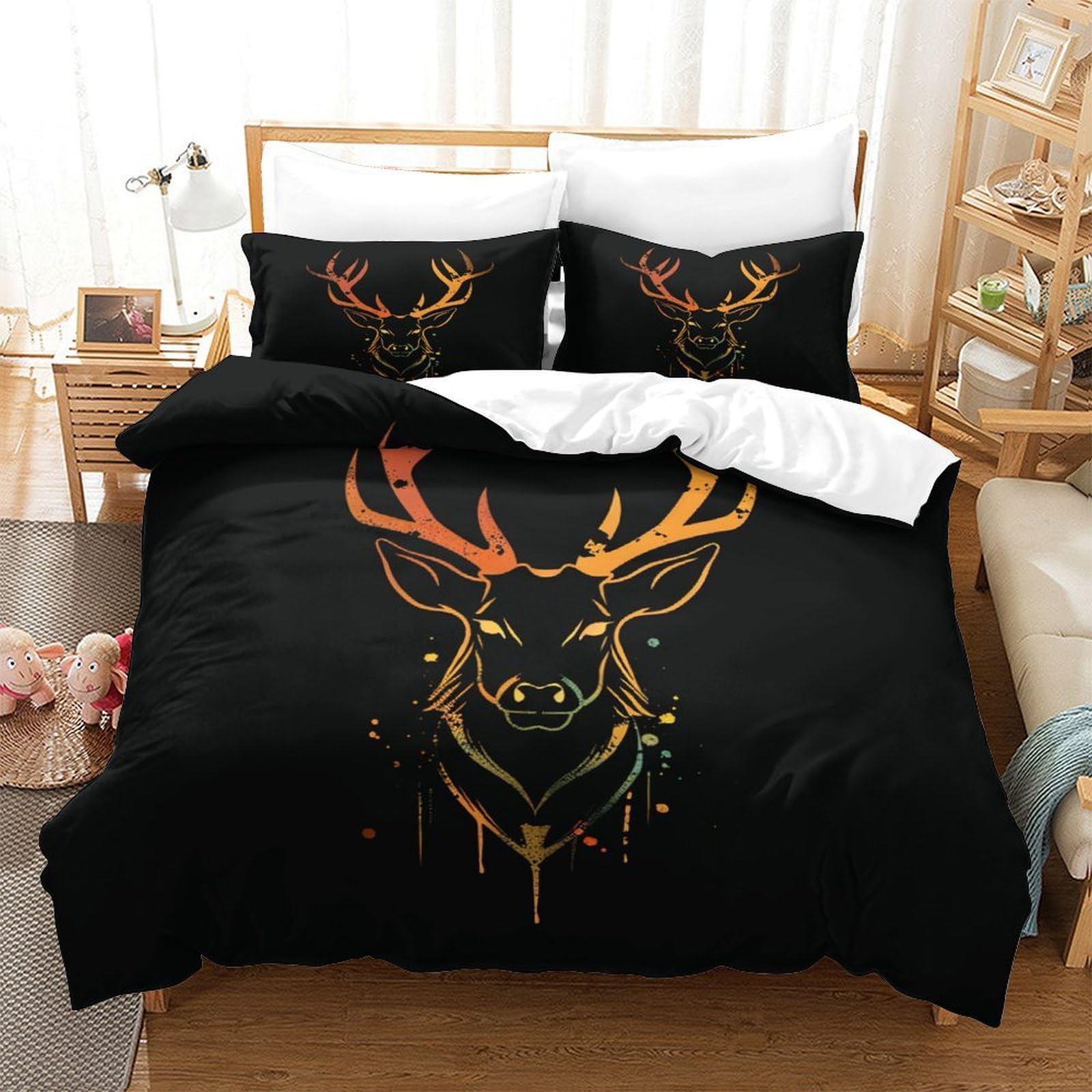 Stampato in 3D Pronipote tibetano Copertina Stampata Microfibra Disegnata Biancheria Da Letto Cura Facile Con 2 Federe,King（220x240cm）, Per Adolescenti E Adulti