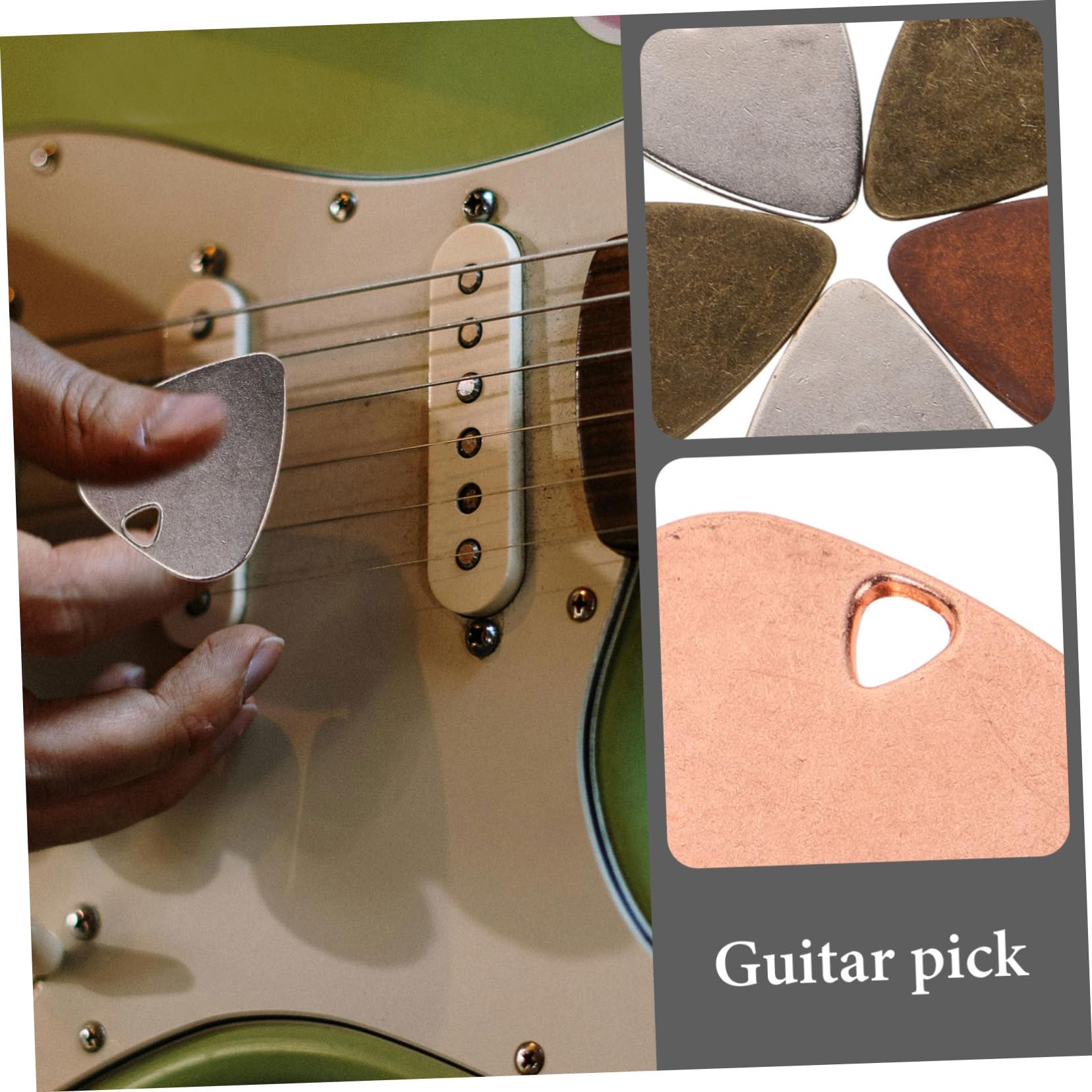 LIFKOME Púa De Guitarra Púas De Guitarra De Pulgar Púas De Banjo Selecciones De Bajo Selecciones De Ukelele Púas De Guitarra Eléctrica Púa De Bajo Aleación De Zinc