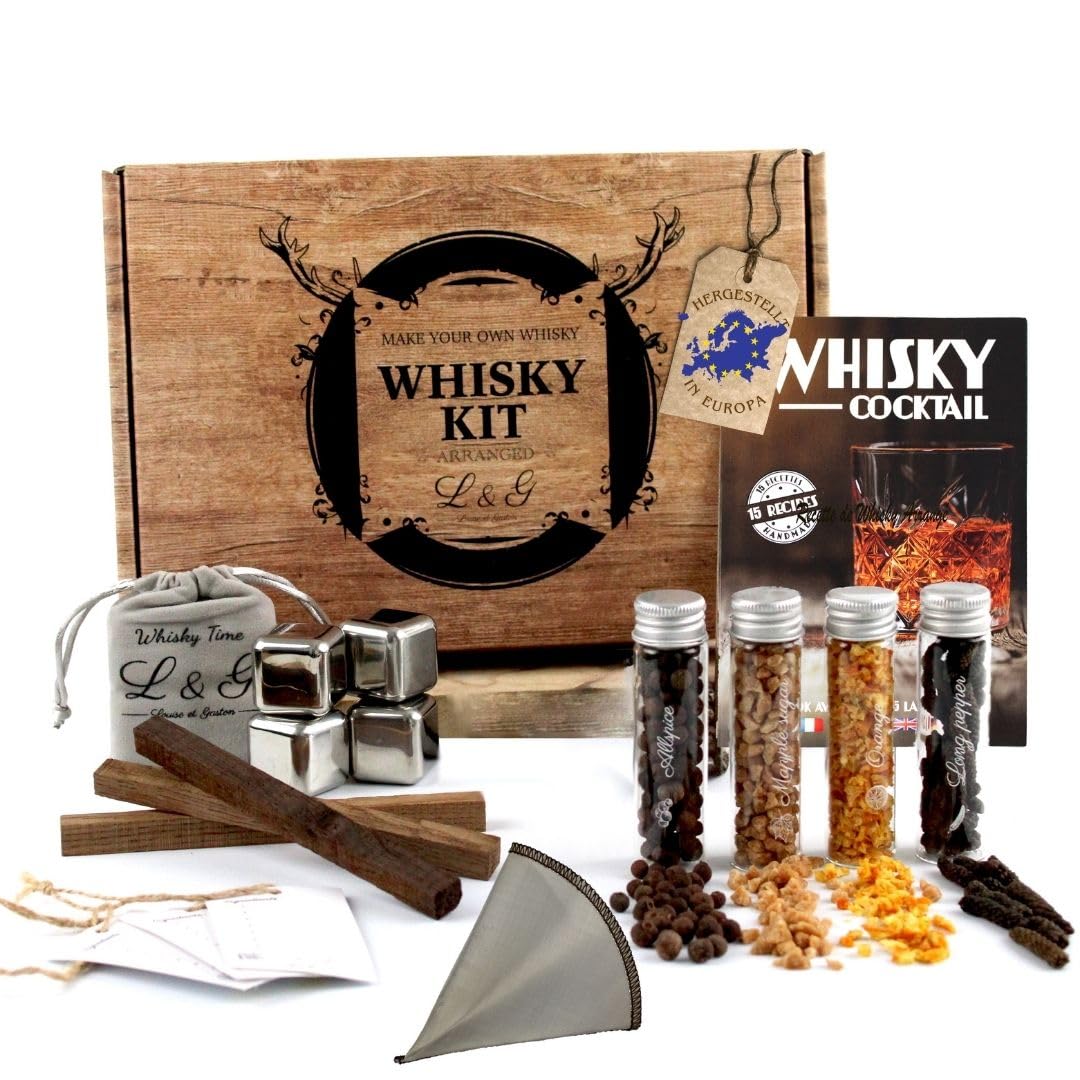 L&G® Persönliches Whisky-Gewürz-Entdeckungsset - Exklusives DIY-Set für Mann/Frau, Originelle Geschenkidee Weihnachten, Geburtstag, Valentinstag, Unvergessliche Heimerlebnisse