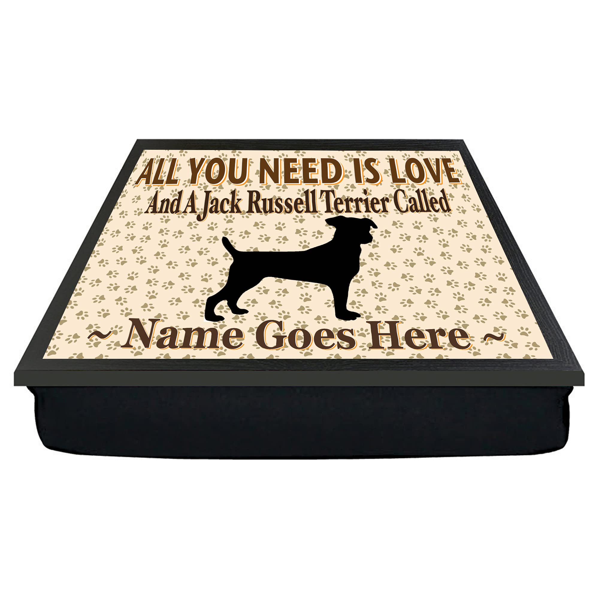 Personalised Gift Products All You Need Is Love Jack Russell Personalised Dog Breed Cushion Lap Tray Bean Bag Gift