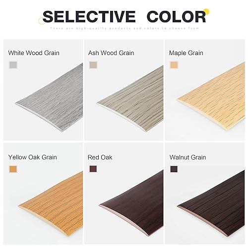 Miniatura 4 de Bnell Tira de transición para pisos, tira autoadhesiva de vinilo laminado de 2 pulgadas, tira divisora plana para el suelo para unir huecos del piso