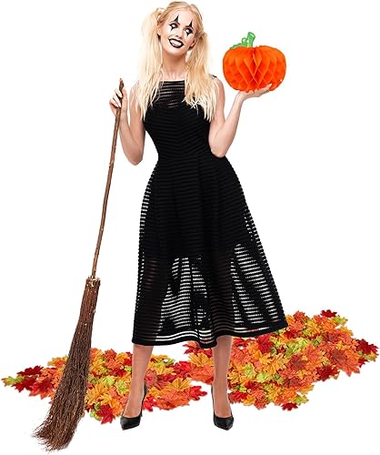 Miniatura 7 de Jaloro 5 piezas de calabaza de tejido de Acción de Gracias y 200 hojas de arce de otoño, calabaza artificial, panal, centros de mesa, hojas de arce