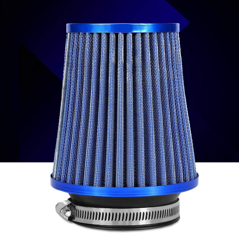FTVOGUE Air Filter, Double Layer Intake Air Filters, Clamp-On Air Intake Filter High Power Mesh Cone Induction Cone Air Filter, Universal Car Vehicle Intake Air Filter Kit, 76mm