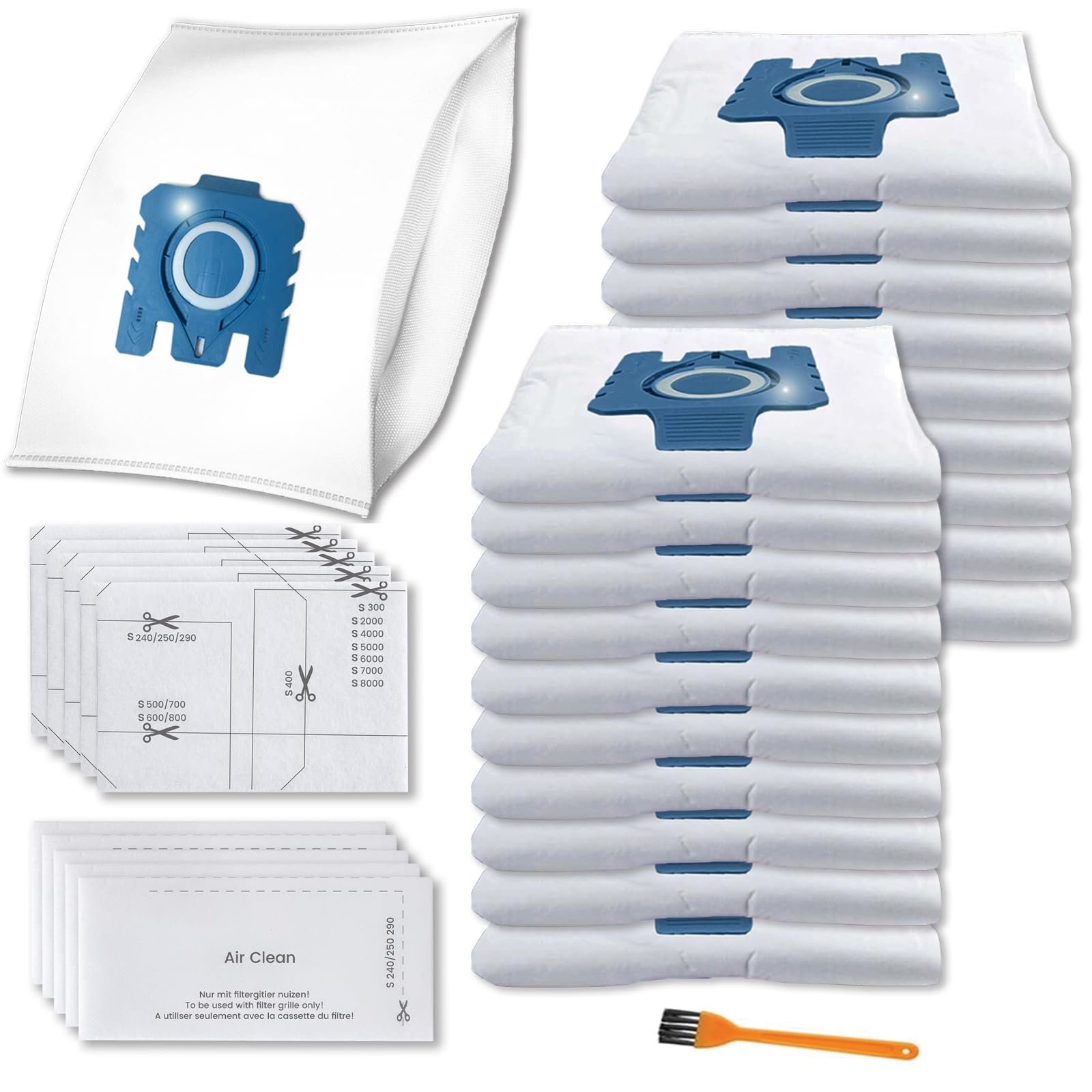 Pymin 20 Pack GN Staubbeutel Ersatz kompatibel mit Miele Staubsaugerbeutel Classic C1, Komplett C2 C3, S227 S240, S270, S400, S400i, S600, S2, S5, S8 Serie Staubsauger