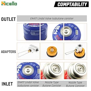 Butane Fuel Canister Adapter,Camping Grill Gas Stove Adapter,Camping Backpacking Adapter Butane Convert Connector Stove Gas M6z7