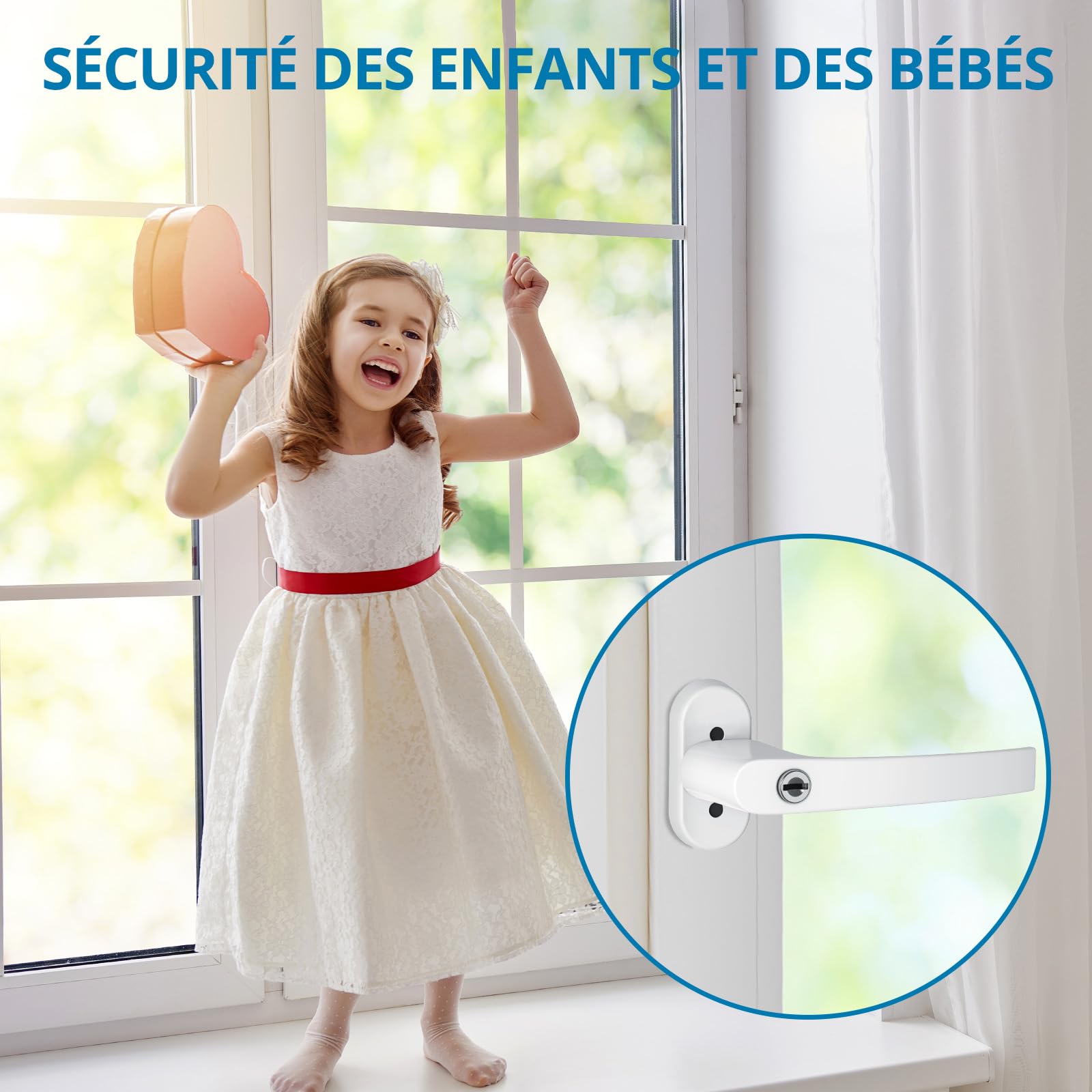AUTOUTLET 10PCS Poignées de Fenêtre en Aluminium Blanc Poignée de Porte de Balcon Windows avec 8PCS Vis Convient à Toutes Les Fenêtres et Portes de Balcon Courantes