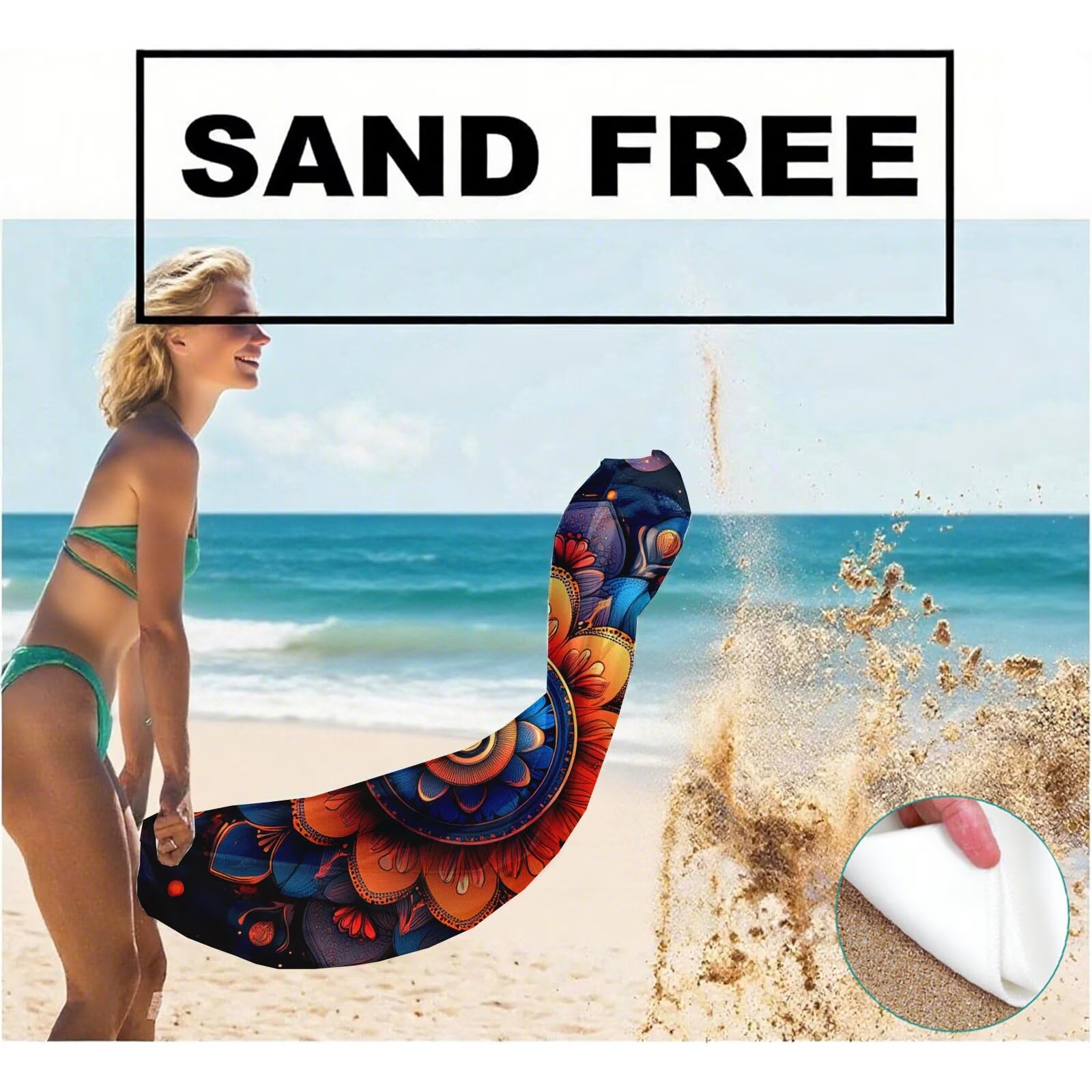 Serviette de Plage XXL 80x160 cm,Couleur Serviette Plage Microfibre avec Séchage Rapide, Anti-Sable, Absorbante Fonction Design pour Vacances Piscine Pique-Nique Voyages Yoga, Cadeau Femme Q-972