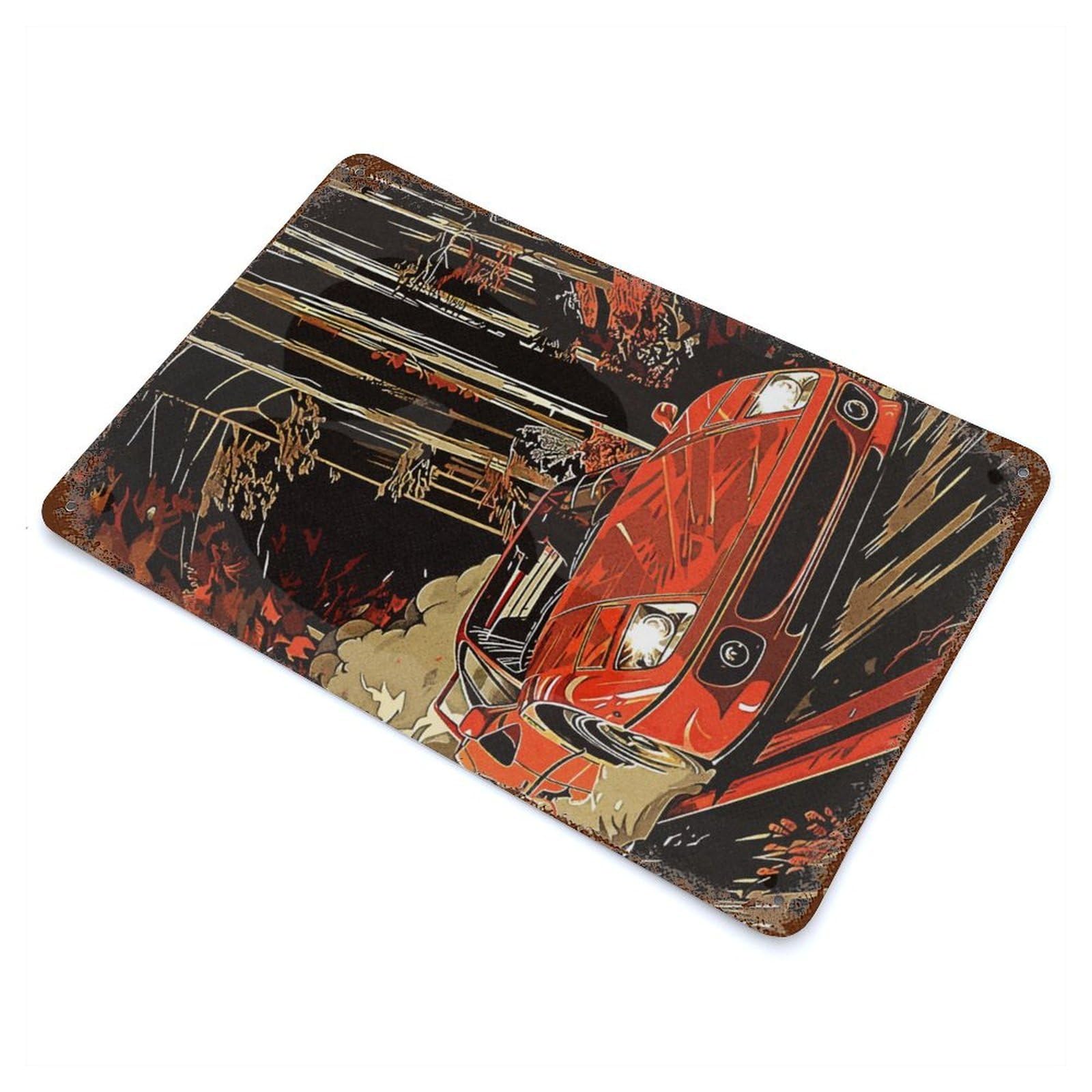 Garage Style Natures Pathways Rustic Tin Plaque 11.8"x7.9", Classic Wall Plaque for Bar And Workshop