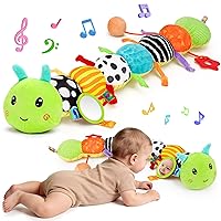 Vista 11 de Juguetes de Tiempo Boca Abajo para Bebés de 0-6 Meses Peluche Musical de Animal de Oruga para Infantes de 6-12 Meses Juguete Sensorial de Dentición