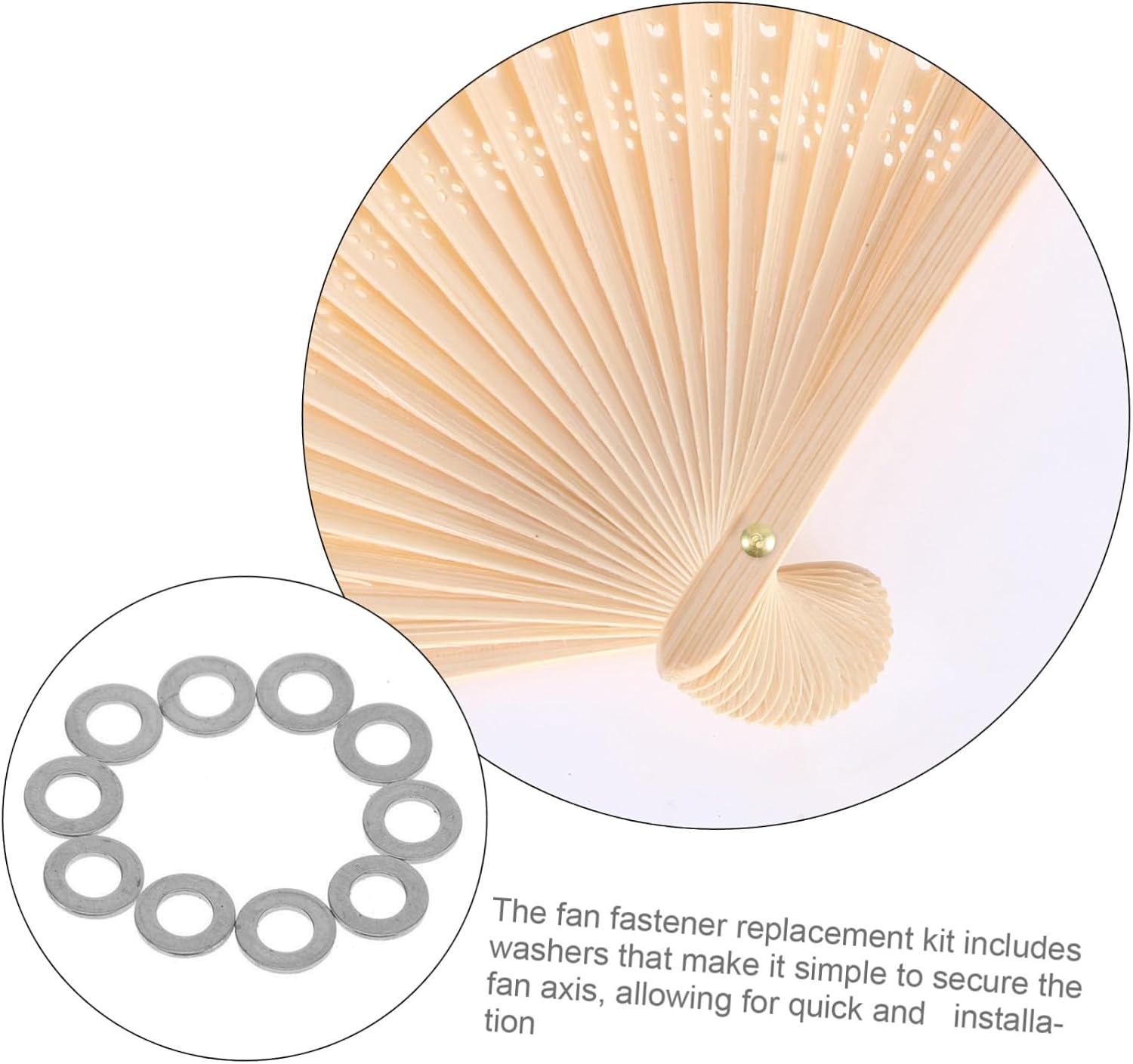 Ciieeo 10pcs Silver Rivet Spacers for Hand Fan Repair Fasteners for Easy Installation and Essential Folding Fan Accessories