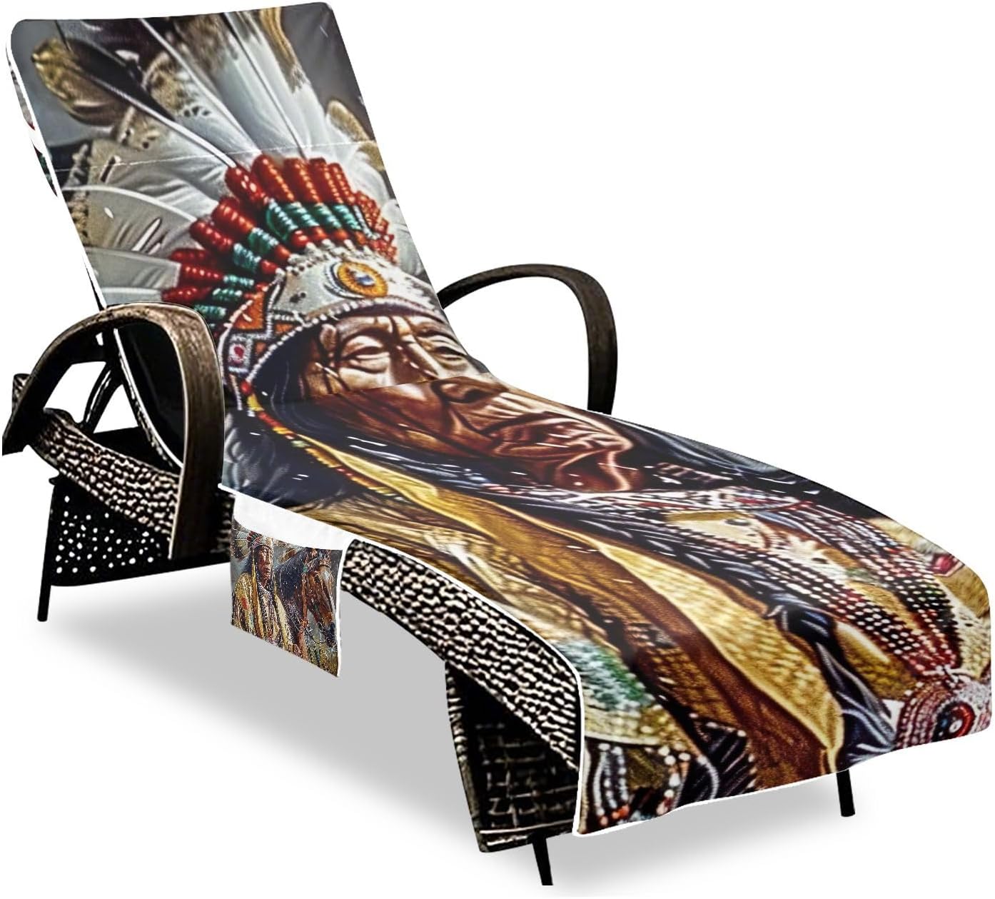 FRMG Native American Indian Patio Chaise Lounge Covers Beach Chair Cover Beach Chair towel lounge chair towel cover 2014086a