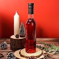 Vista 5 de DHSBTLS Paquete de 12 botellas de vidrio transparente de 12 oz/ 355 ml con tapas de corcho y envoltura de contracción, tapas con envoltura