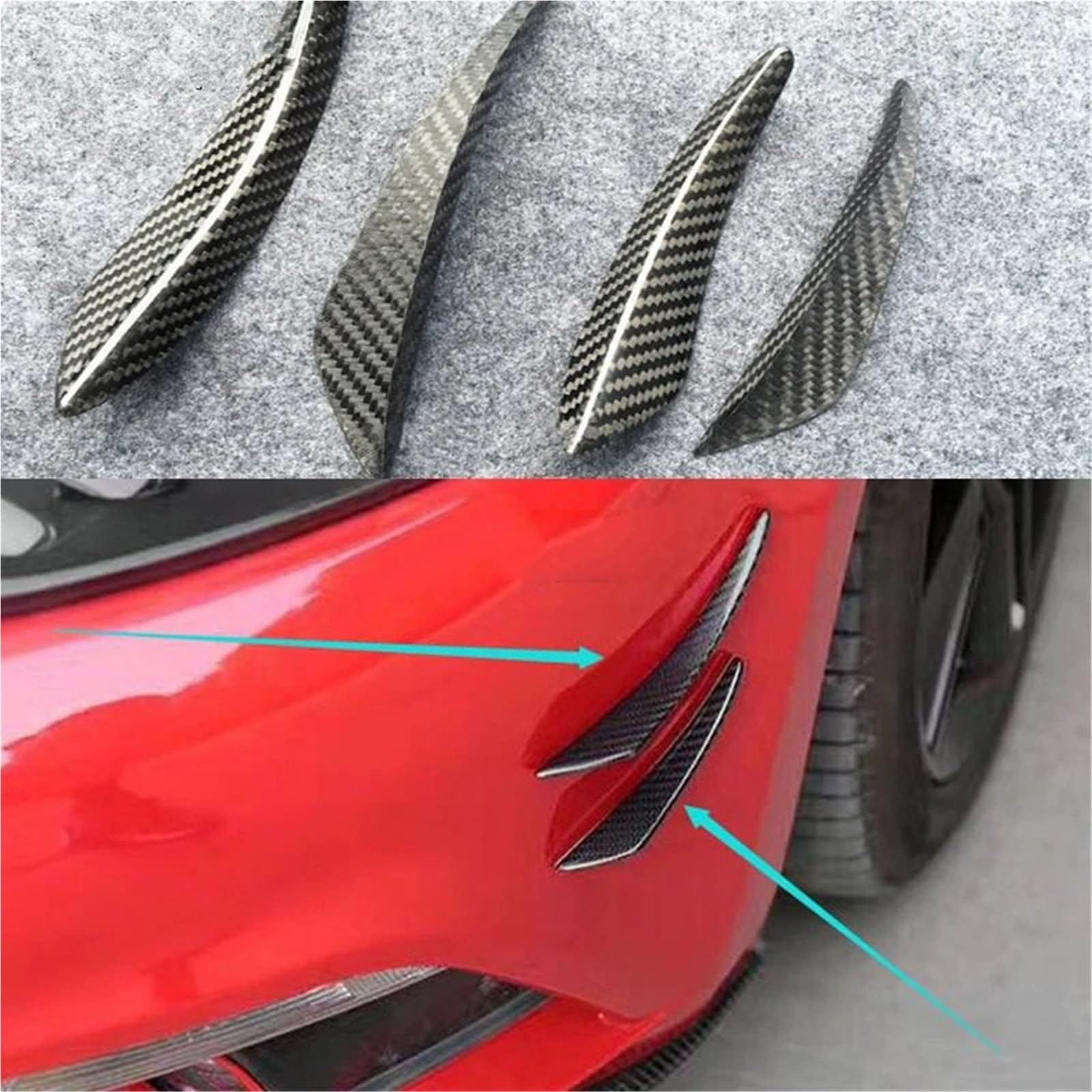 Pasuje do BMW M2 E90 E92 M3 M5 M6 E93 F10 F12 F13 F16 F87 Spoiler skrzydłowy Canard warga ochronna(Carbon pattern)