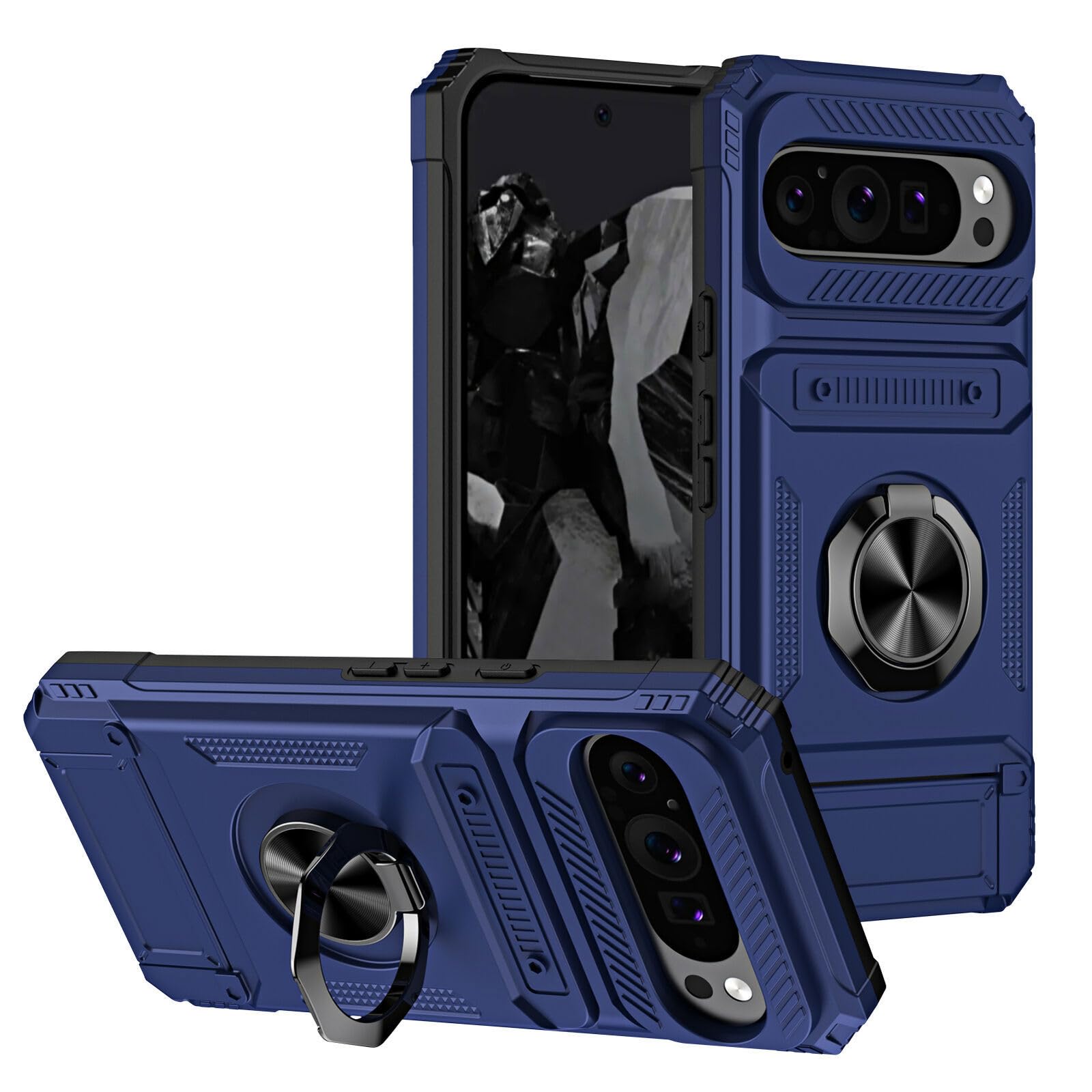 Coque Google Pixel 10 Pro rigide bleue pour éviter les rayures et bris d'écran - 8