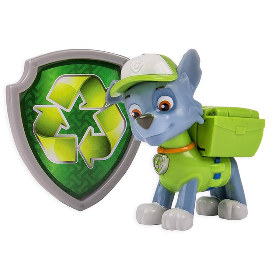 Amazon.com: Paw Patrol Action Pack Pup & Badge, Rocky : Toys
