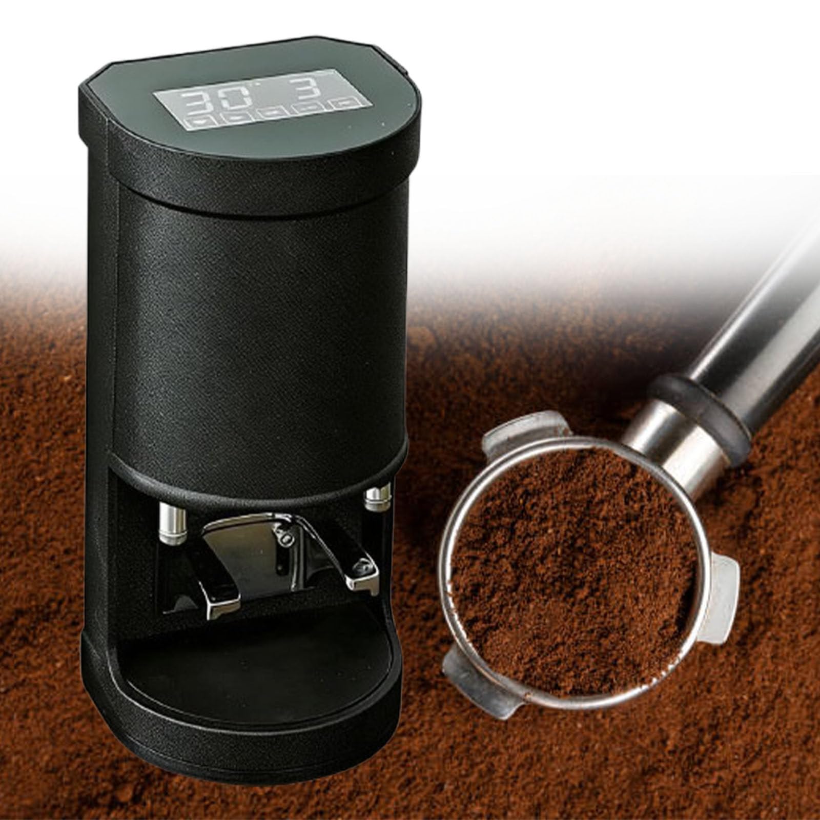 Tamper à café automatique, porte-filtre de 58 mm, contrôle tactile de 10 à 30 kg, tampon plat pour expresso, mains libres pour café et barista à domicile