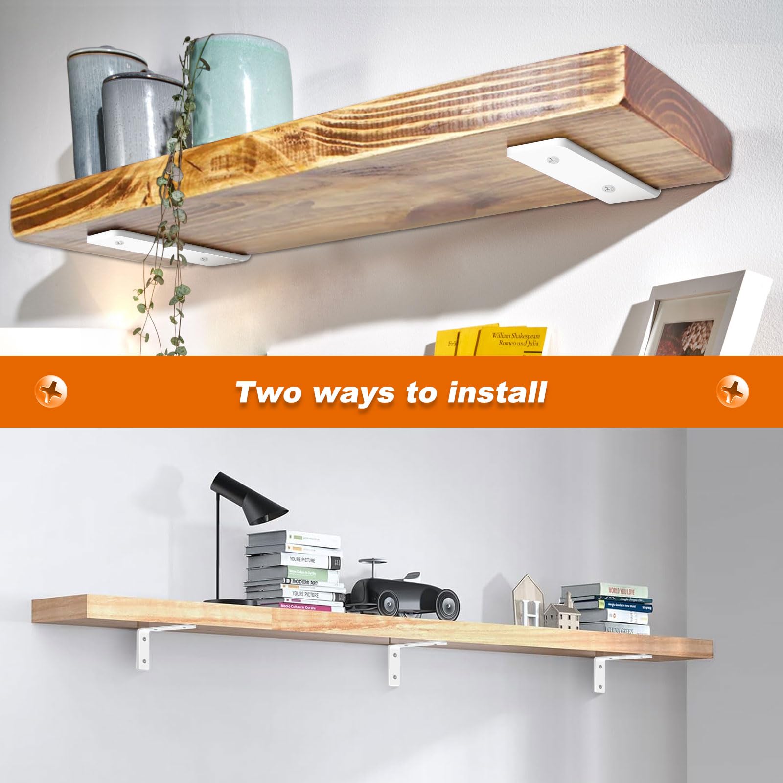 MLOQI 6 Pack Heavy Duty Shelf Brackets - Image 4