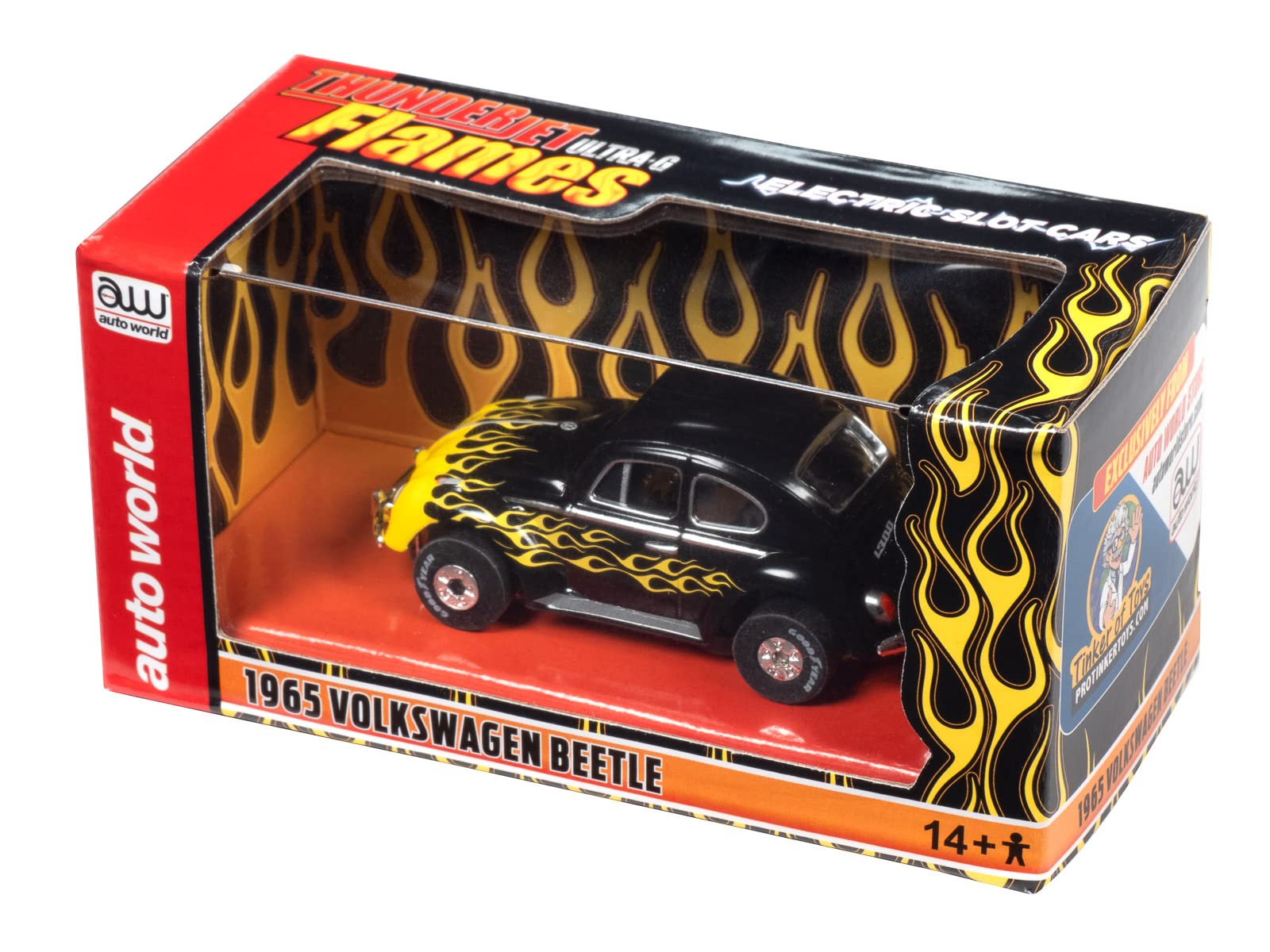 Amazon.com: Auto World Thunderjet 1965 VW Beetle (Black w/Yellow