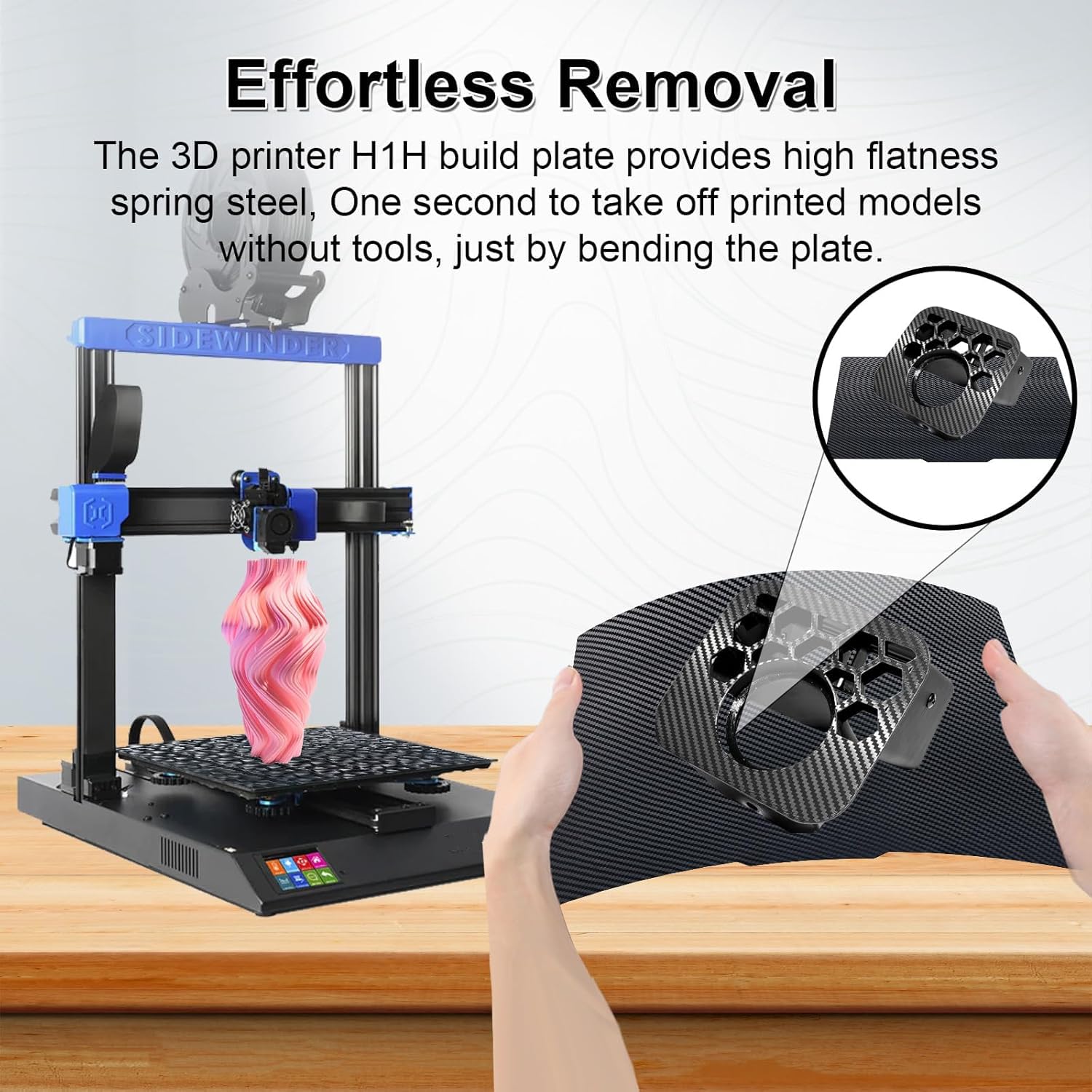 IdeaFormer Smooth PEO PET Spring Steel Piatto 310x310, Piatto di stampa flessibile in acciaio a molla PEO PET per stampante 3D per Artillery Sidewinder X1/X2, per Creality CR10/CR10 S, per Anet A8
