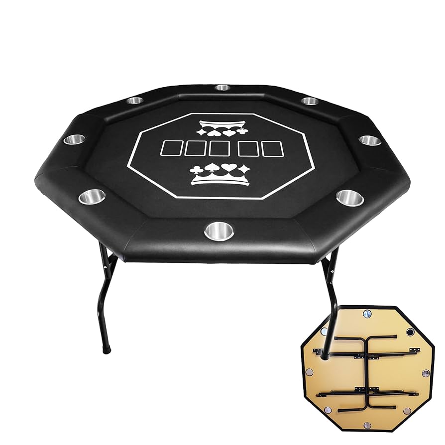 Amazon.co.jp: TiltPlay ポーカーテーブル 八角形 折りたたみ 8