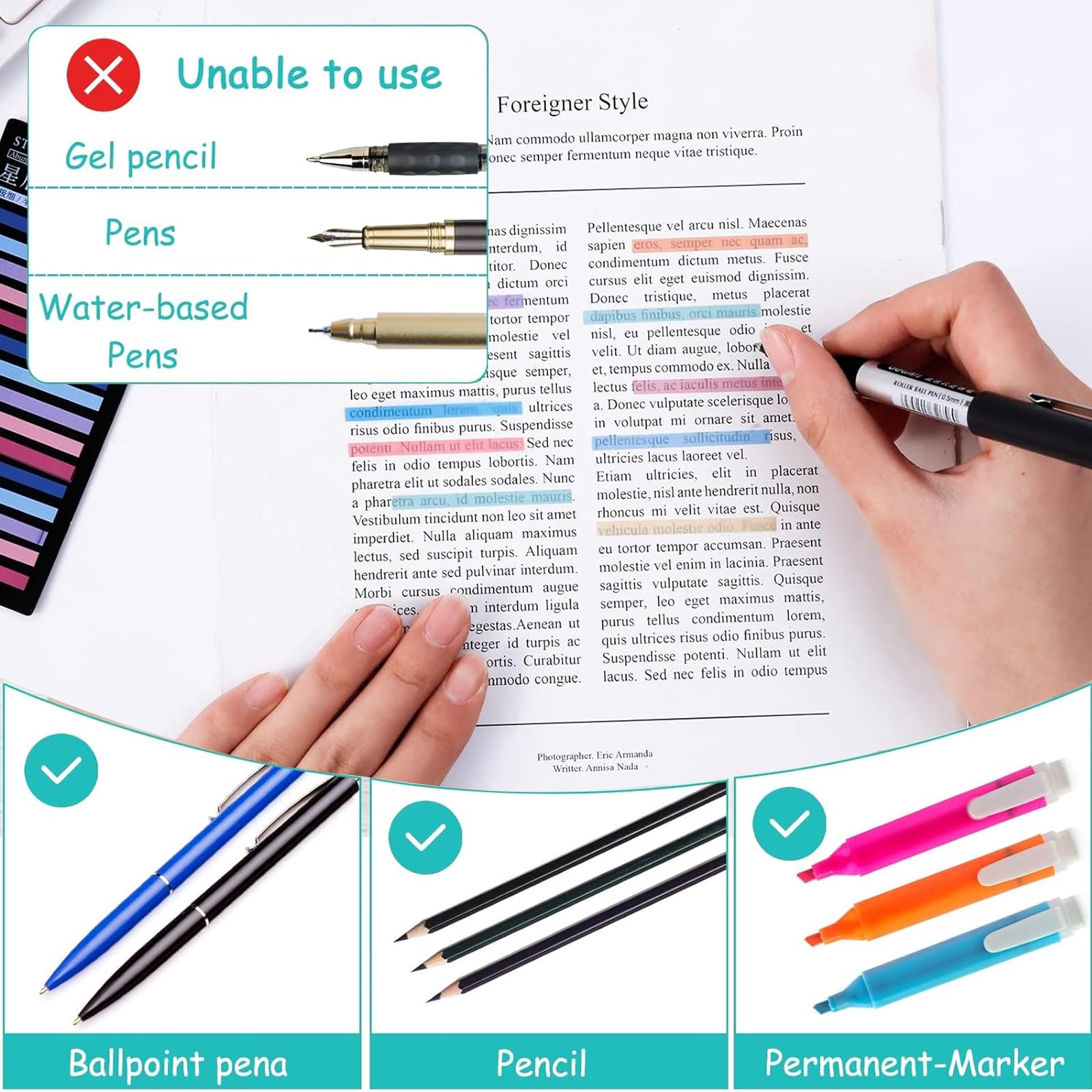 3 packs de marqueurs de page créatifs Onglets colorés Drapeaux Notes de